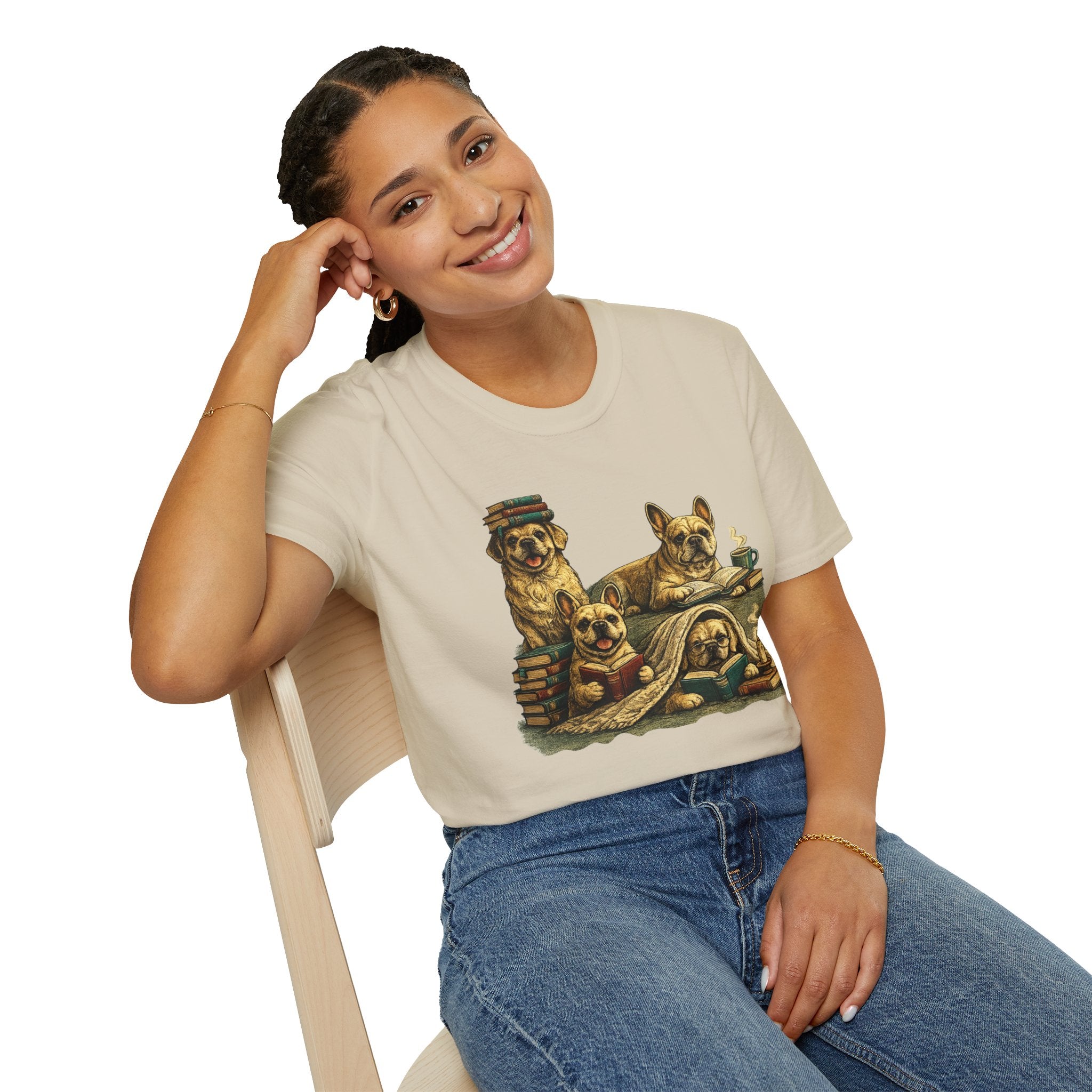 Copy of Unisex Softstyle French Dog Library T-Shirt