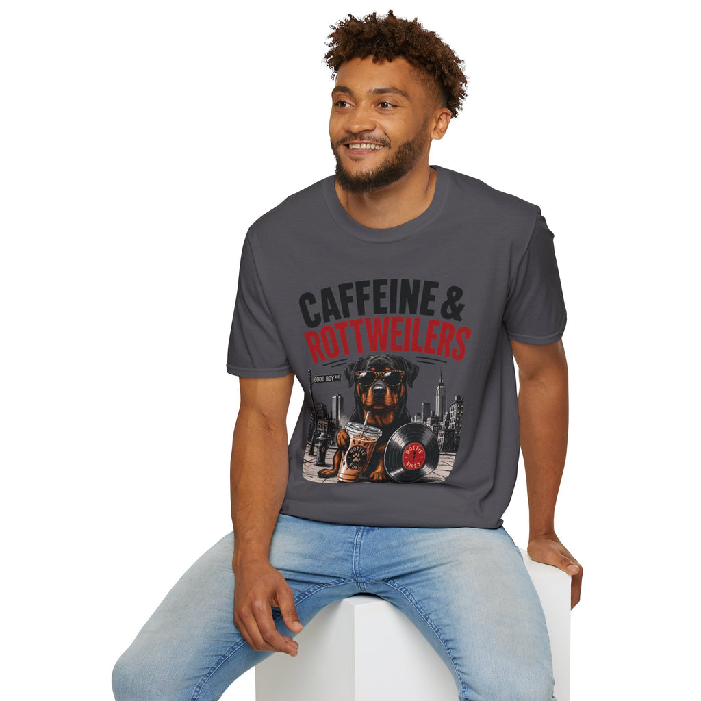 Unisex Softstyle Rottweiler Caffeine Fuel  T-Shirt