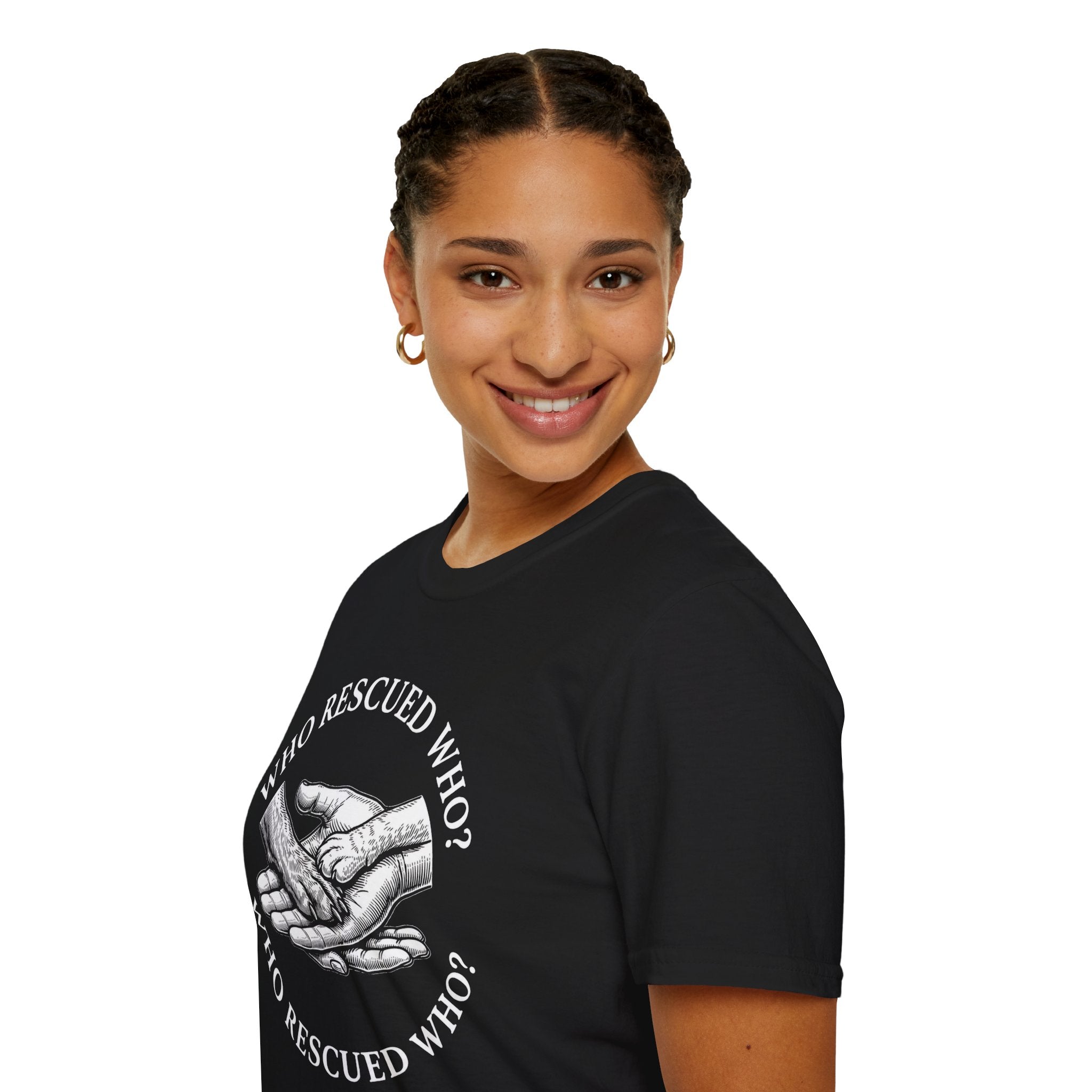 Copy of Copy of Unisex Softstyle Who Rescued Who T-Shirt
