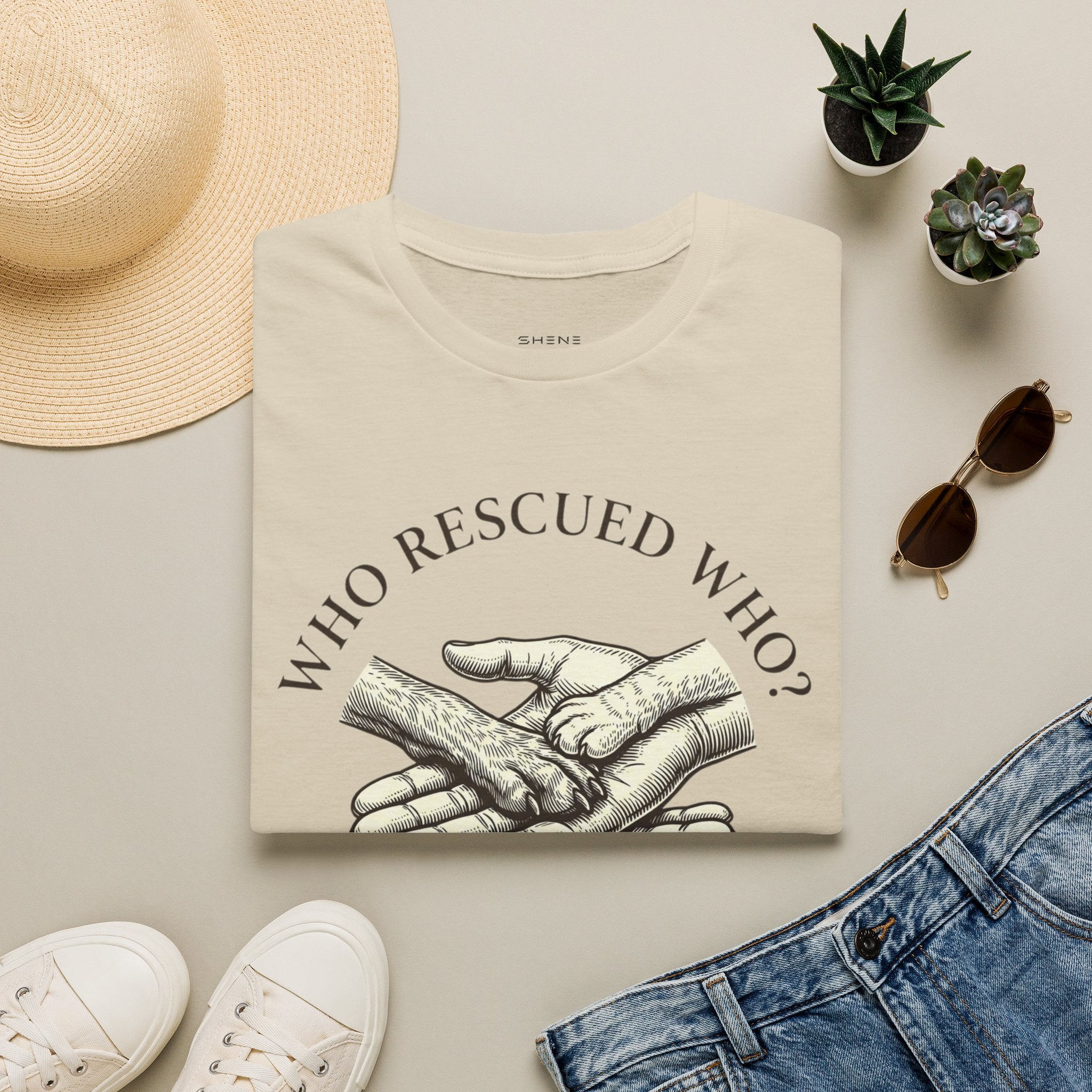 Copy of Copy of Unisex Softstyle Who Rescued Who T-Shirt
