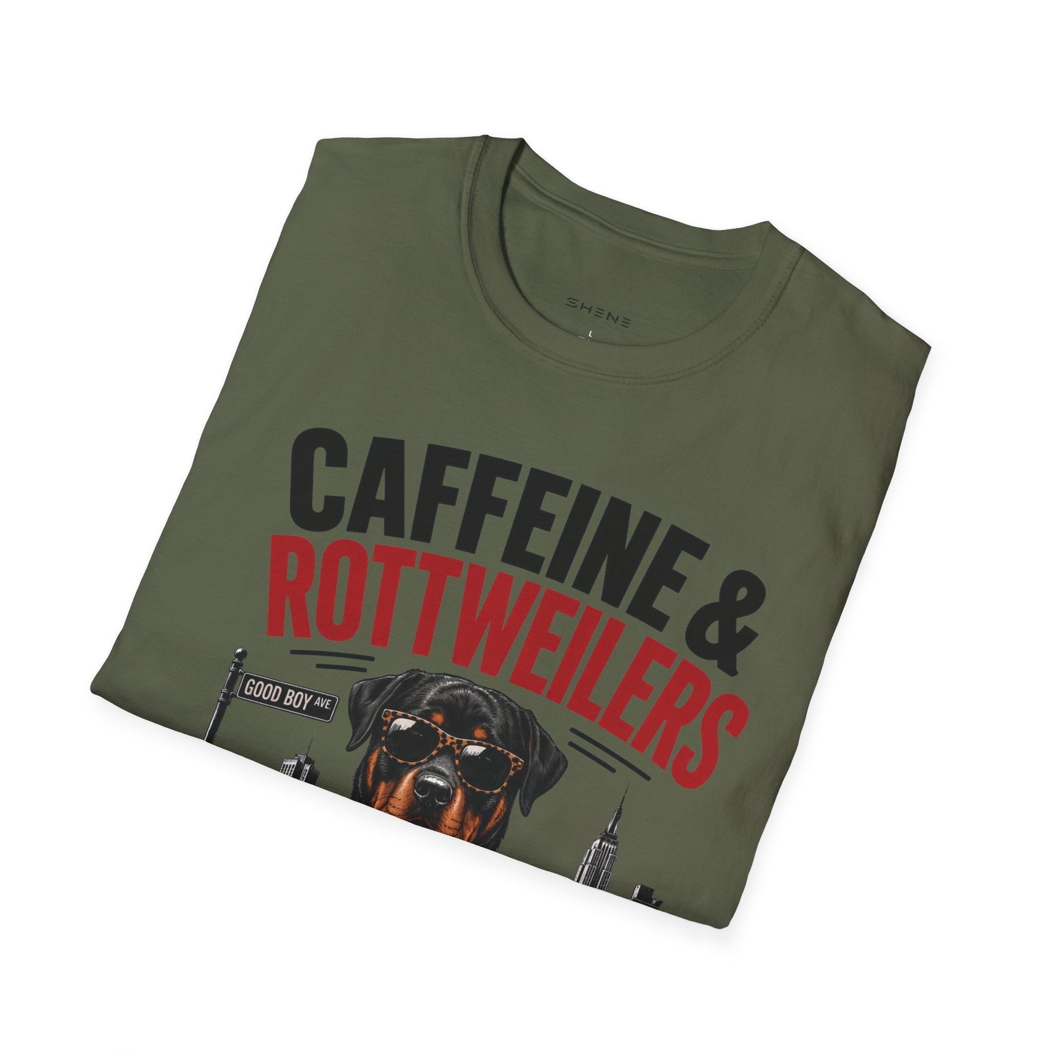 Unisex Softstyle Rottweiler Caffeine Fuel  T-Shirt