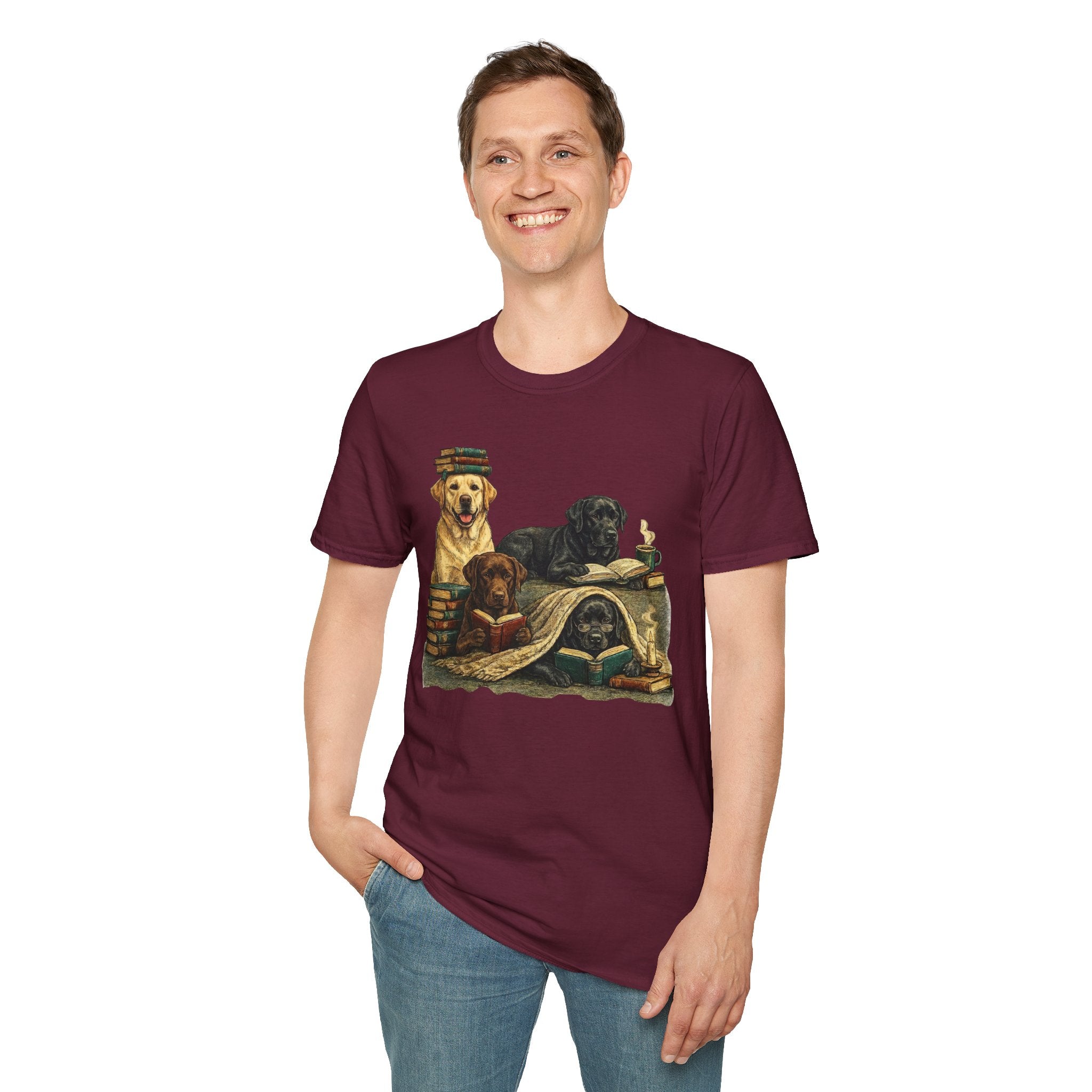 Copy of Unisex Softstyle Labador Library Four Dog T-Shirt