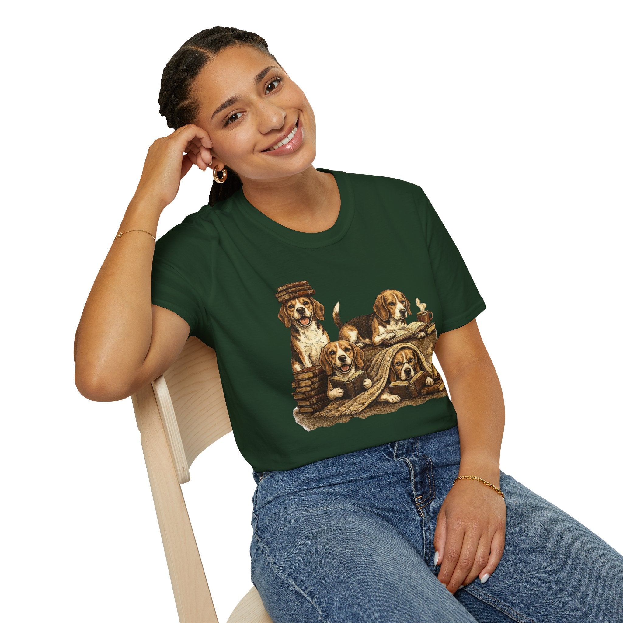 Copy of Copy of Copy of Copy of Unisex Softstyle Beegal Library Four Dog T-Shirt