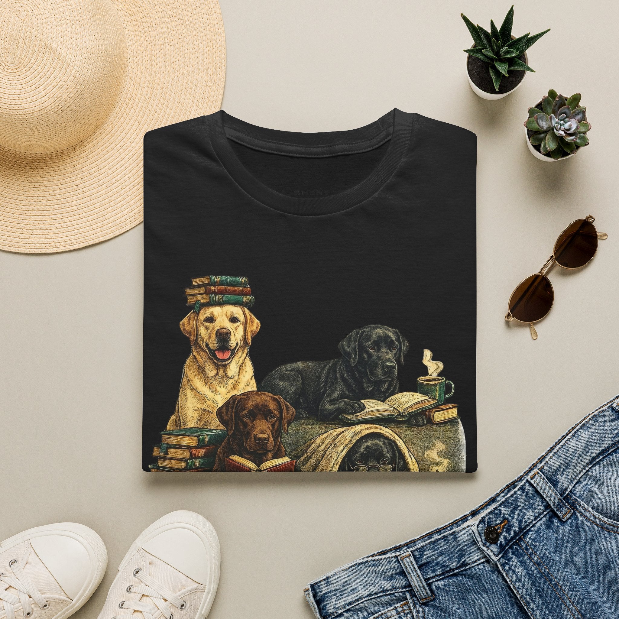 Copy of Unisex Softstyle Labador Library Four Dog T-Shirt
