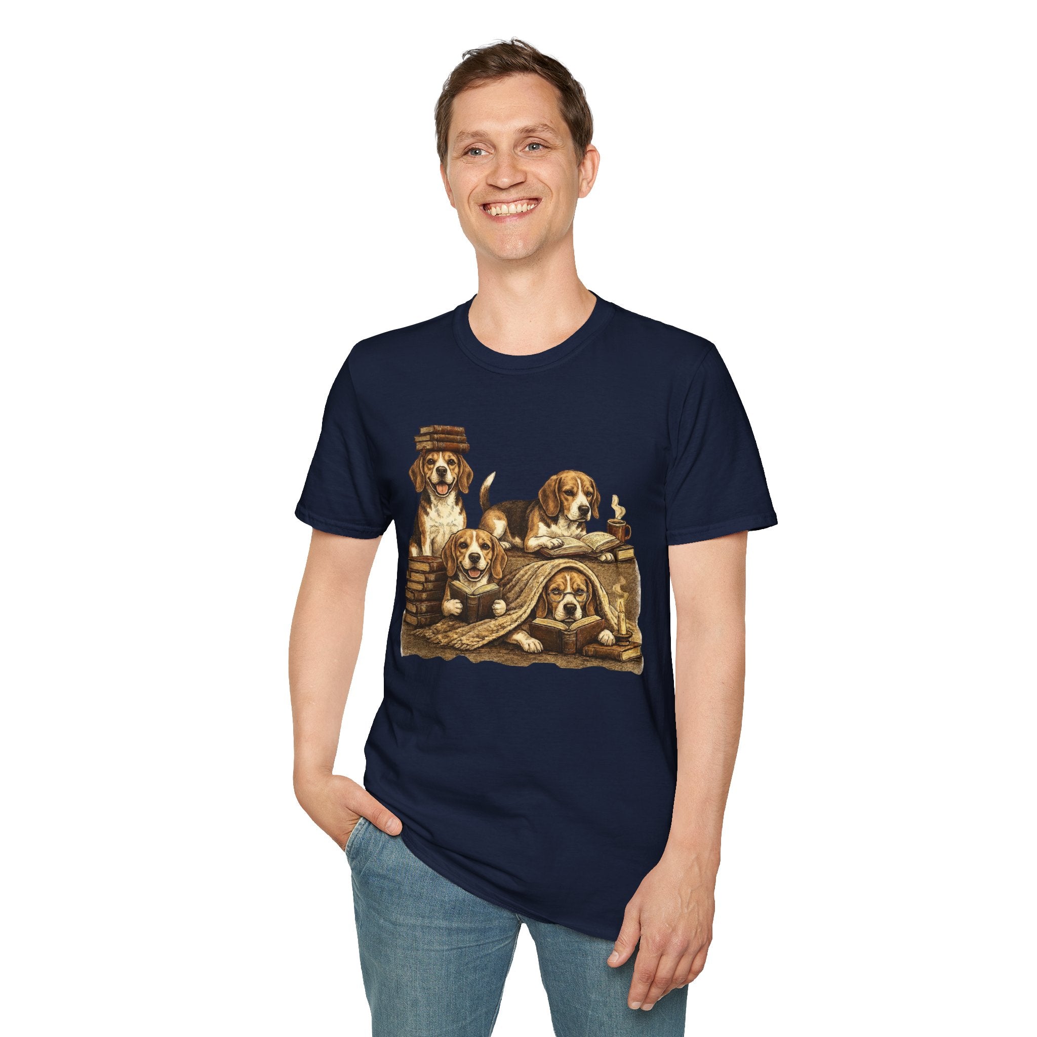 Copy of Copy of Copy of Copy of Unisex Softstyle Beegal Library Four Dog T-Shirt