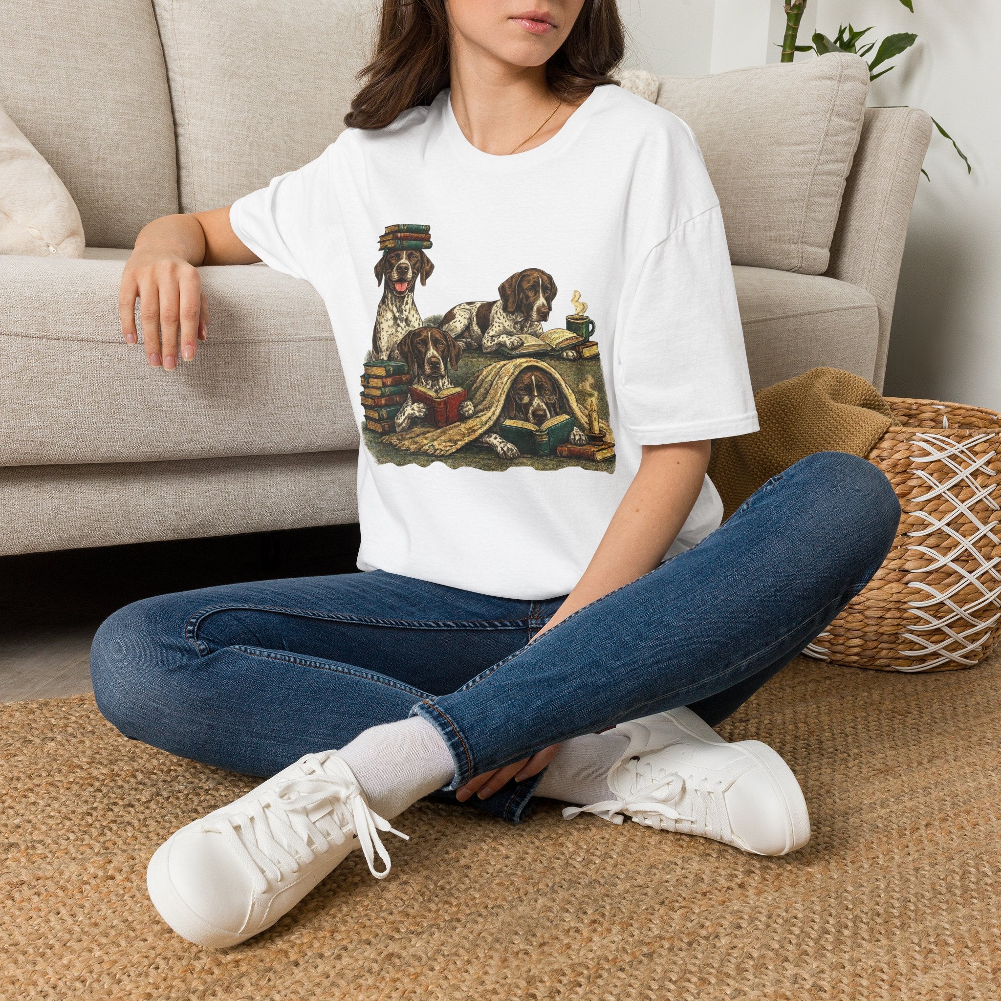 Copy of Copy of Copy of Copy of Unisex Softstyle r Pointer Library Four Dog T-Shirt
