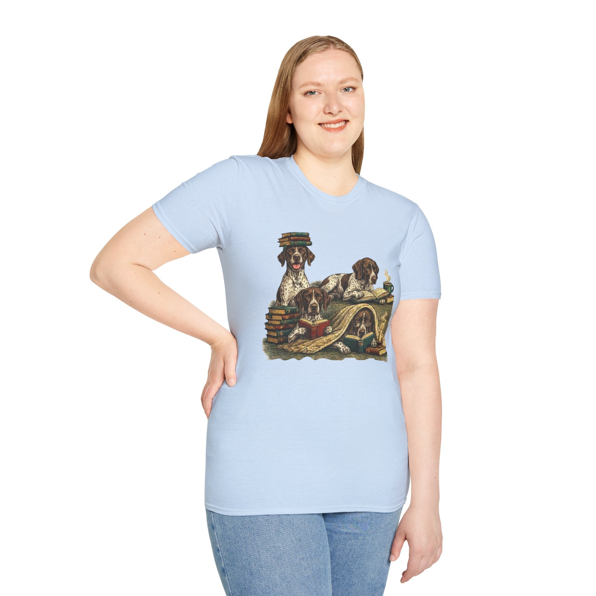 Copy of Copy of Copy of Copy of Unisex Softstyle r Pointer Library Four Dog T-Shirt