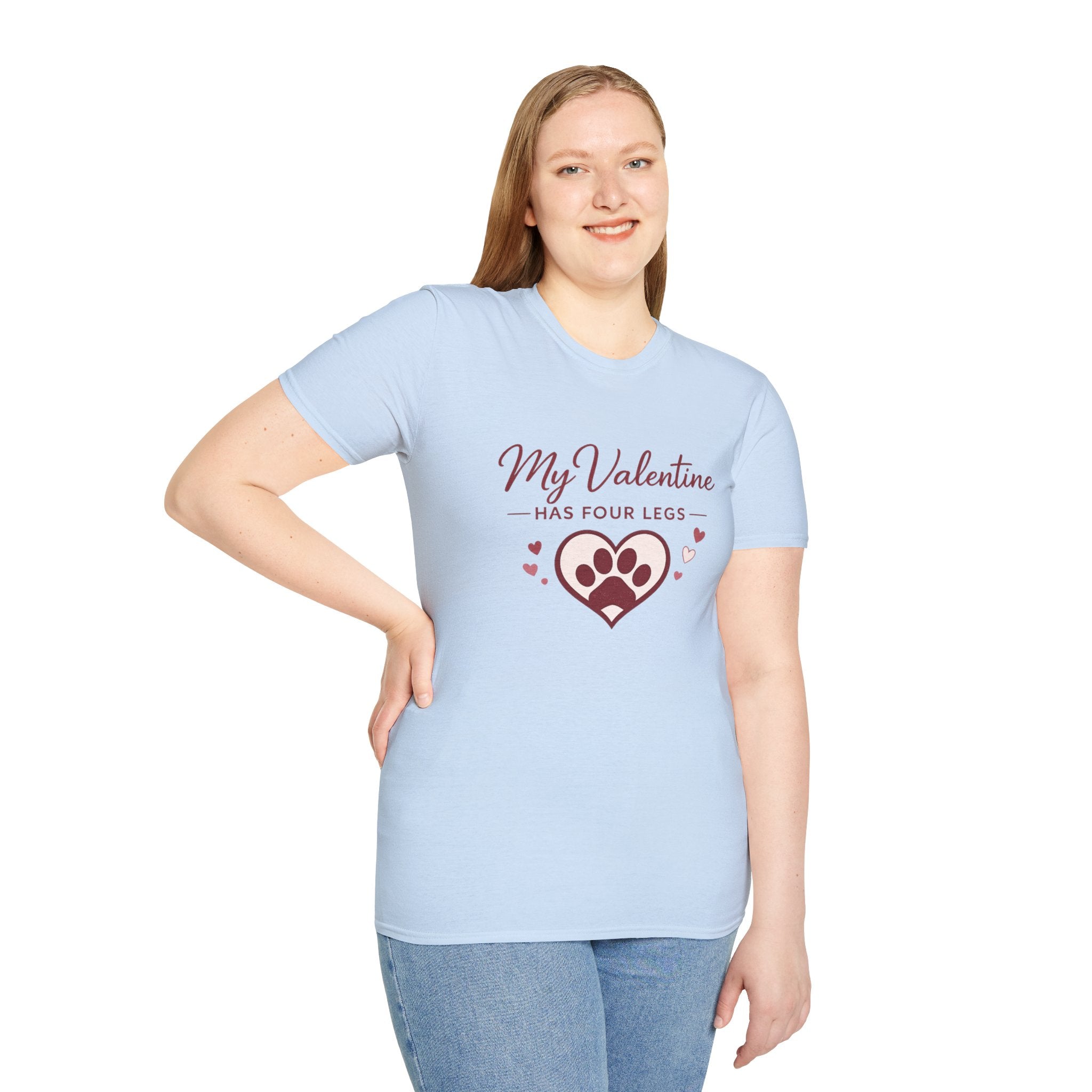 Copy of Unisex Softstyle My valentine has four leg T-Shirt