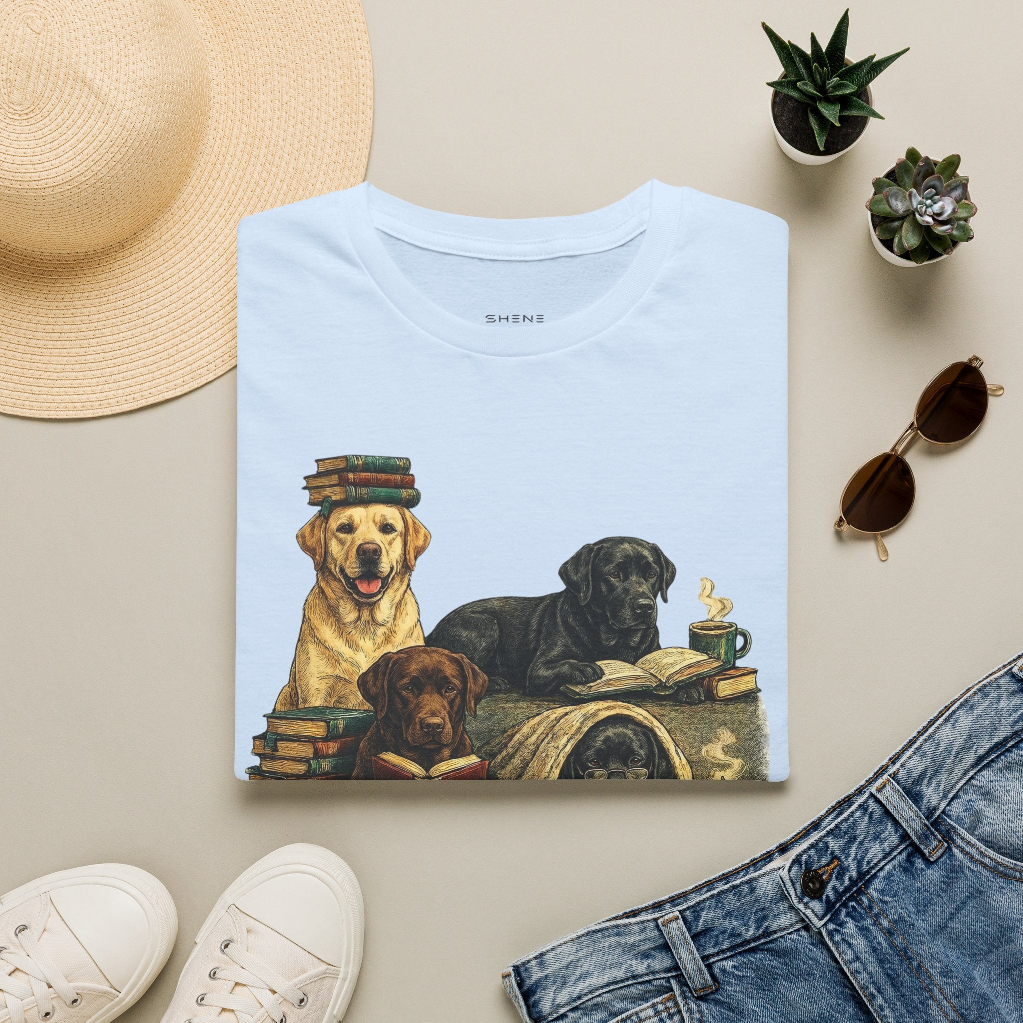 Copy of Unisex Softstyle Labador Library Four Dog T-Shirt