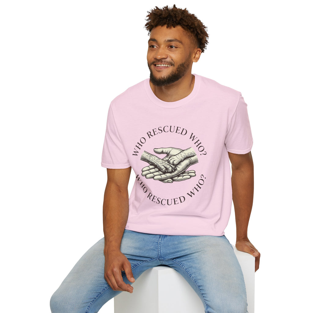 Copy of Copy of Unisex Softstyle Who Rescued Who T-Shirt