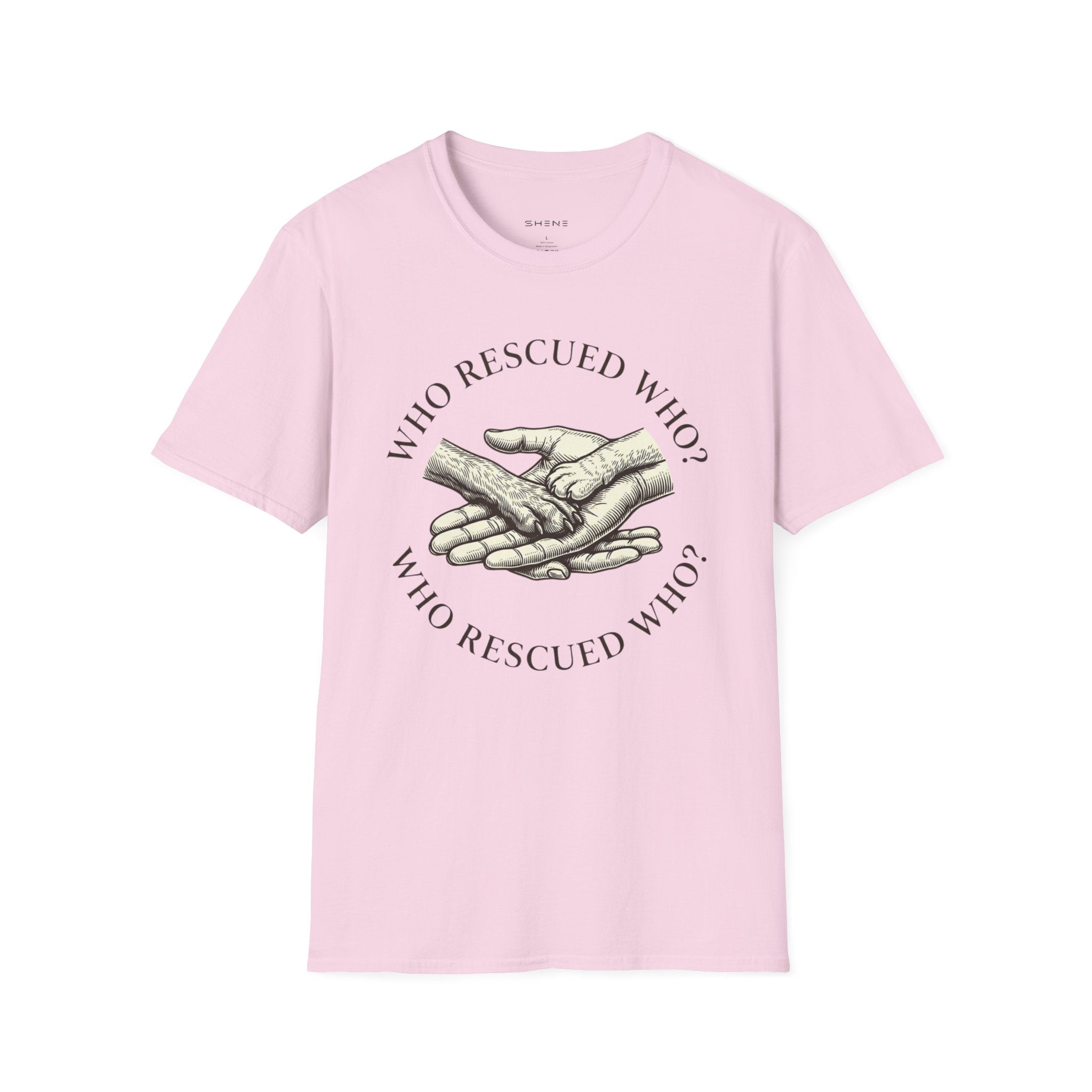 Copy of Copy of Unisex Softstyle Who Rescued Who T-Shirt
