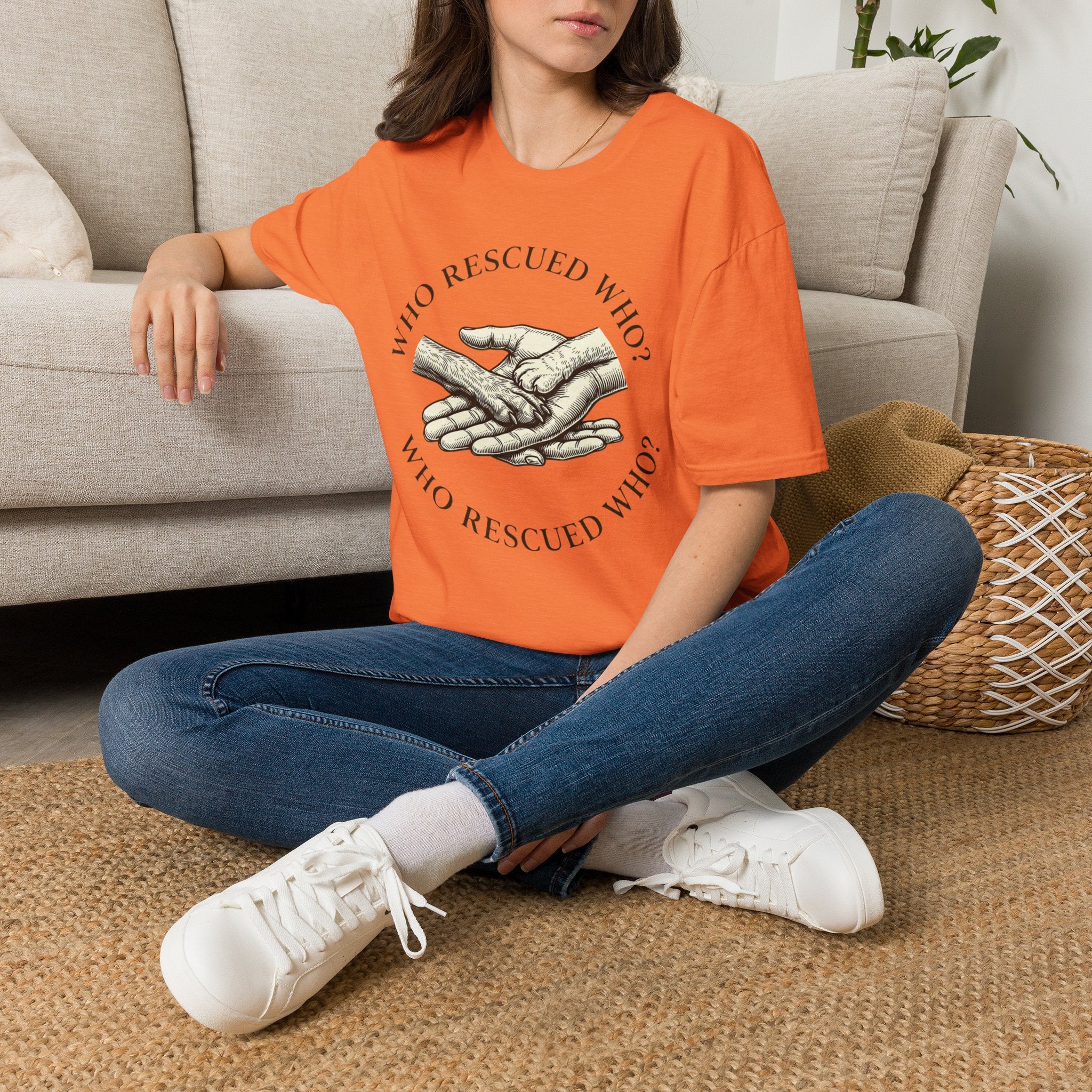 Copy of Copy of Unisex Softstyle Who Rescued Who T-Shirt