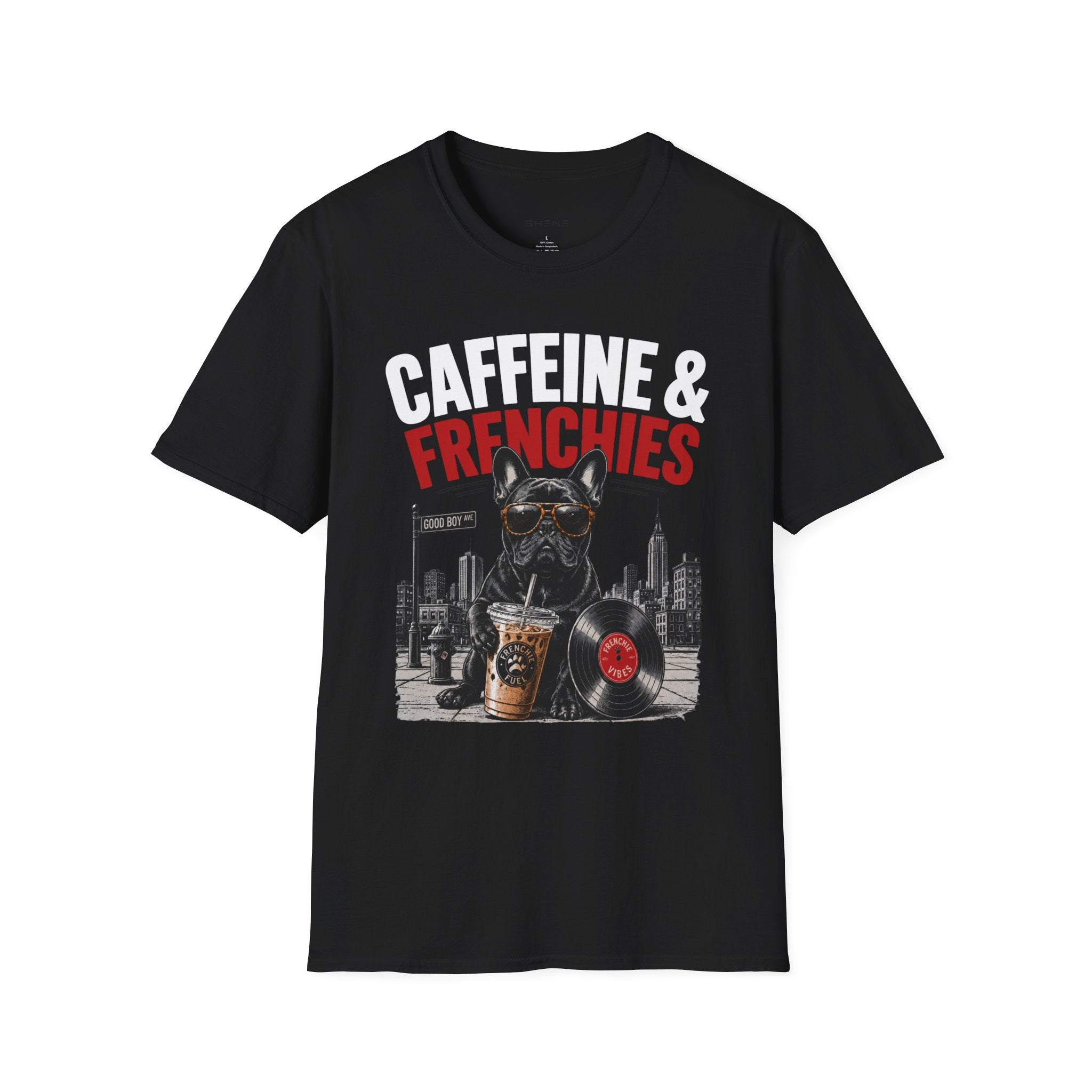 Unisex Softstyle French Bulldog Caffeine Fuel T-Shirt