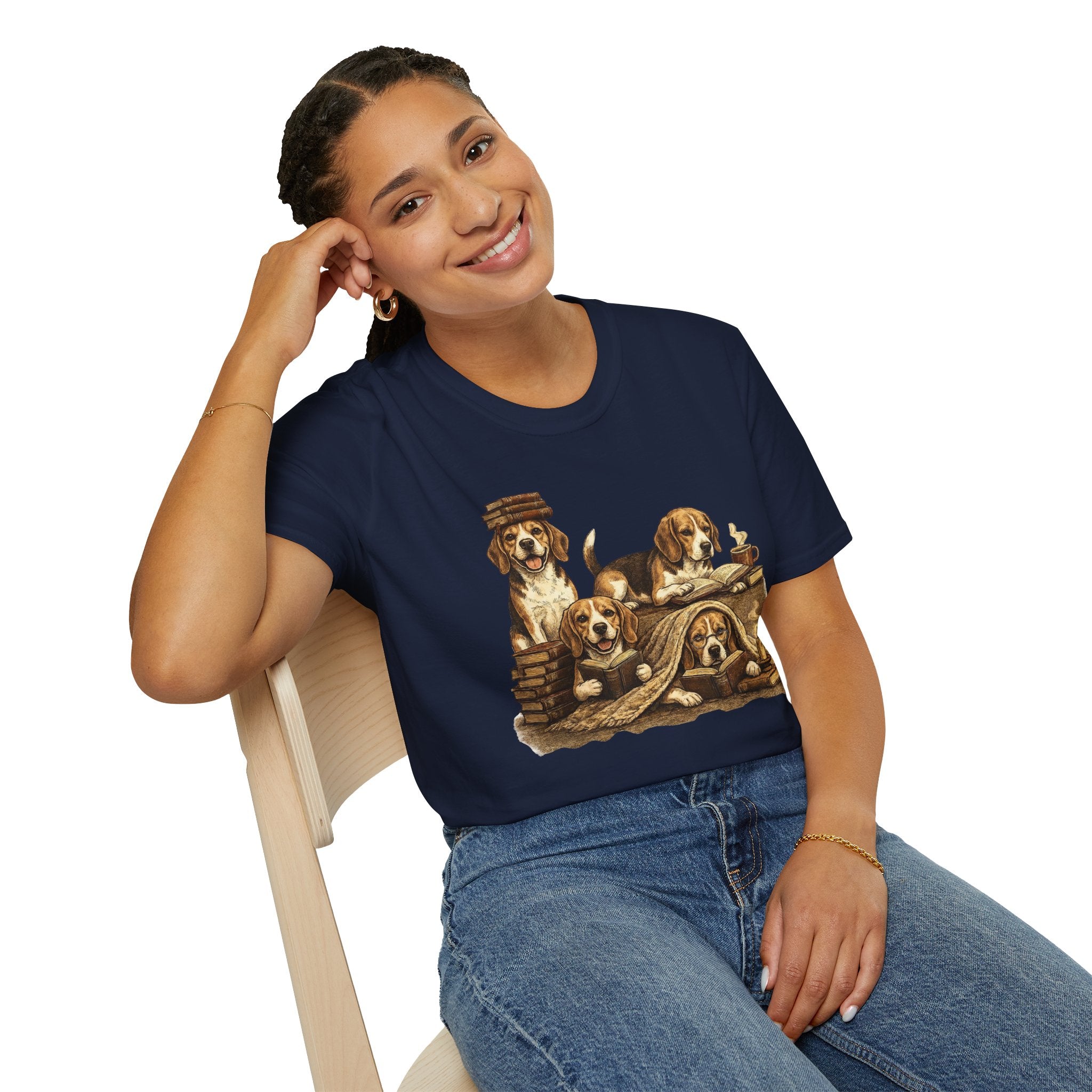Copy of Copy of Copy of Copy of Unisex Softstyle Beegal Library Four Dog T-Shirt
