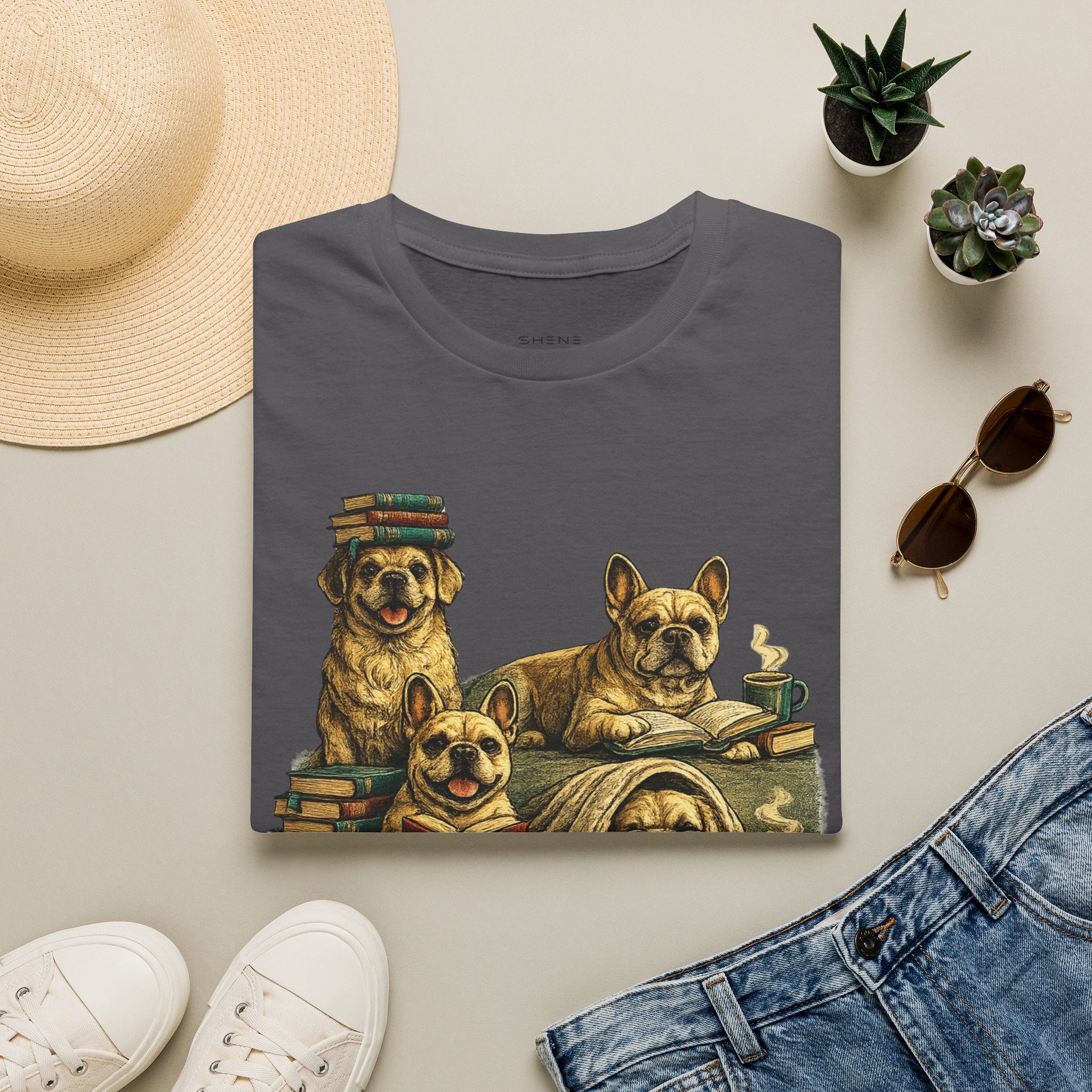 Copy of Unisex Softstyle French Dog Library T-Shirt