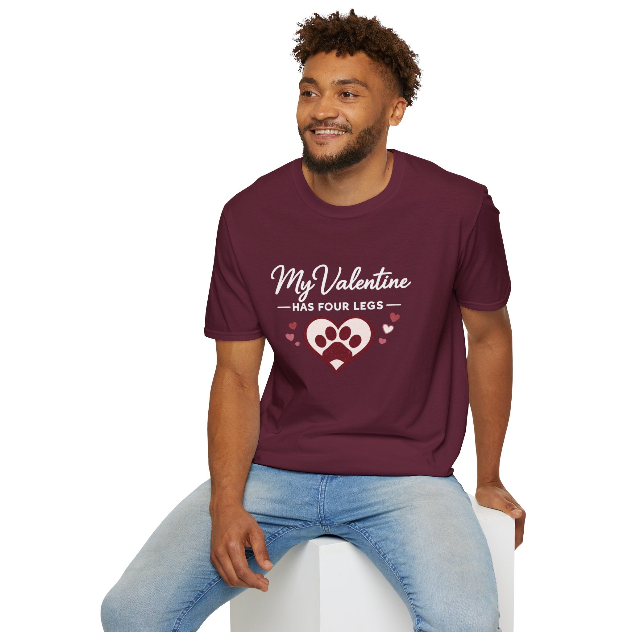 Copy of Unisex Softstyle My valentine has four leg T-Shirt