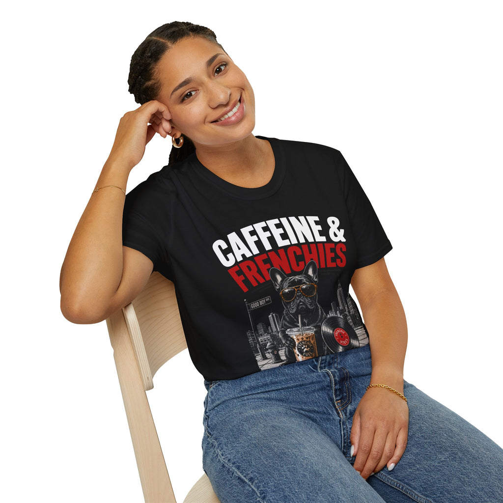 Unisex Softstyle French Bulldog Caffeine Fuel T-Shirt