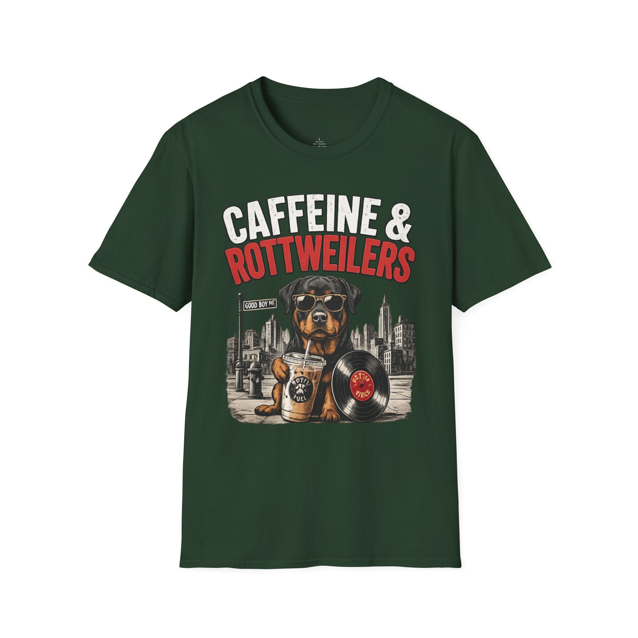 Unisex Softstyle Rottweiler Caffeine Fuel  T-Shirt