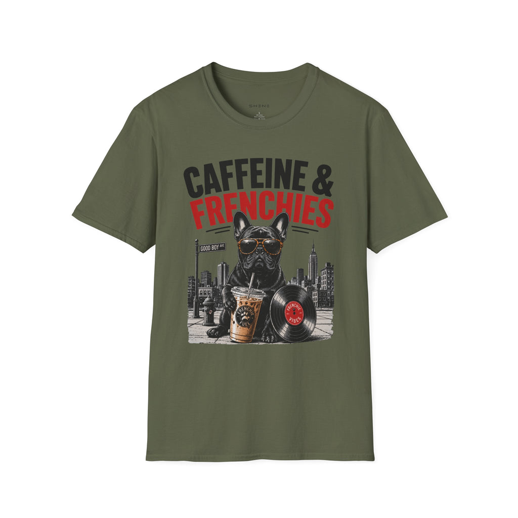Unisex Softstyle French Bulldog Caffeine Fuel T-Shirt