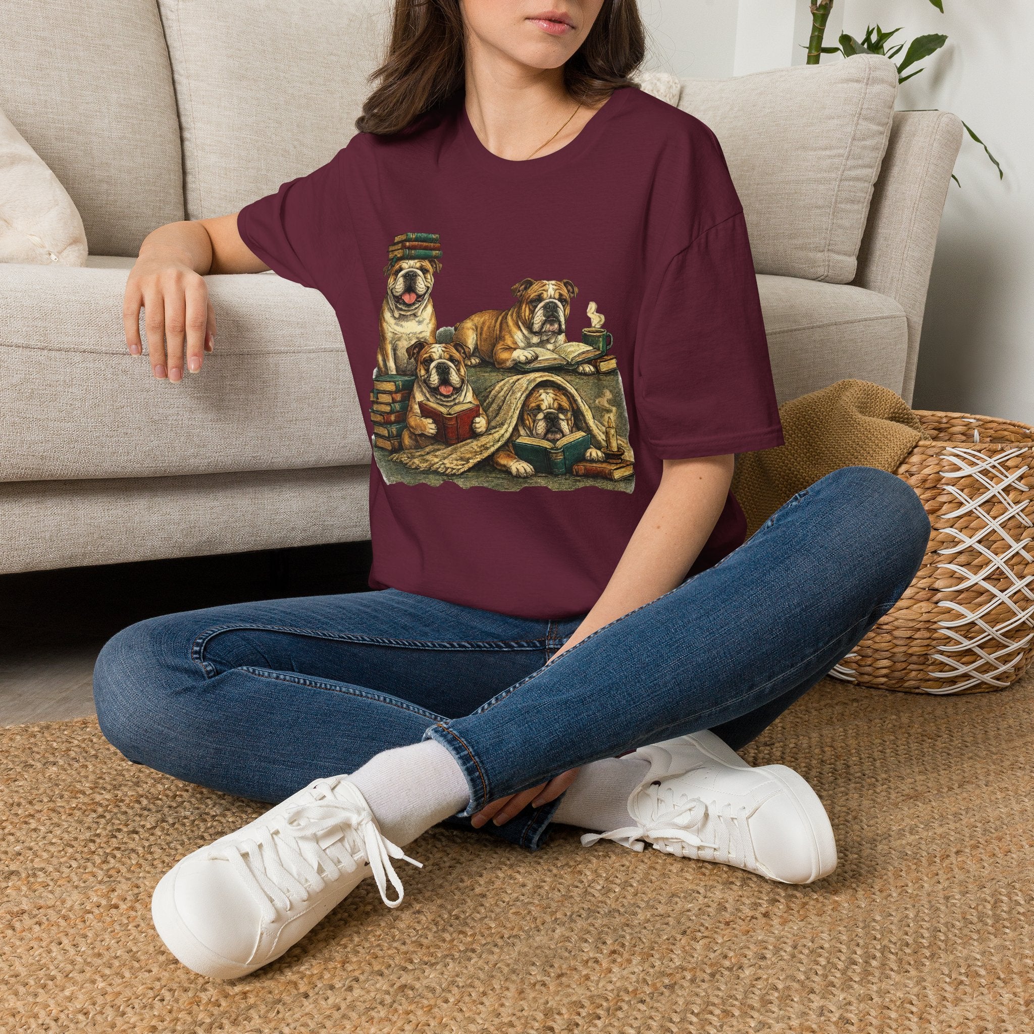 Copy of Copy of Copy of Unisex Softstyle Frenchi Library Four Dog T-Shirt