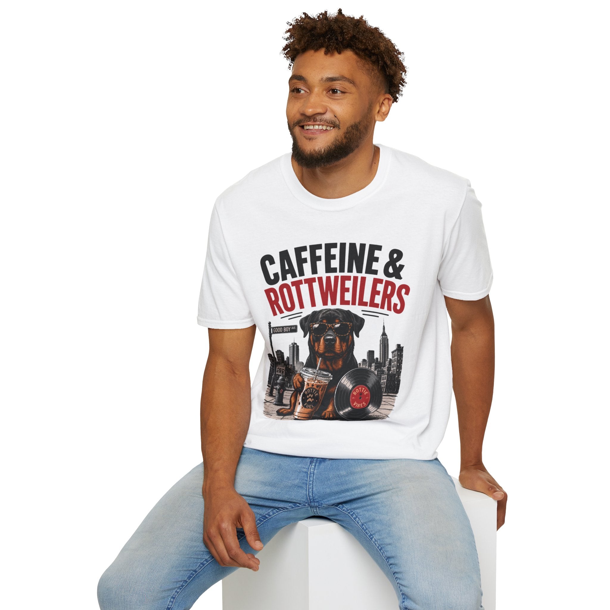 Unisex Softstyle Rottweiler Caffeine Fuel  T-Shirt