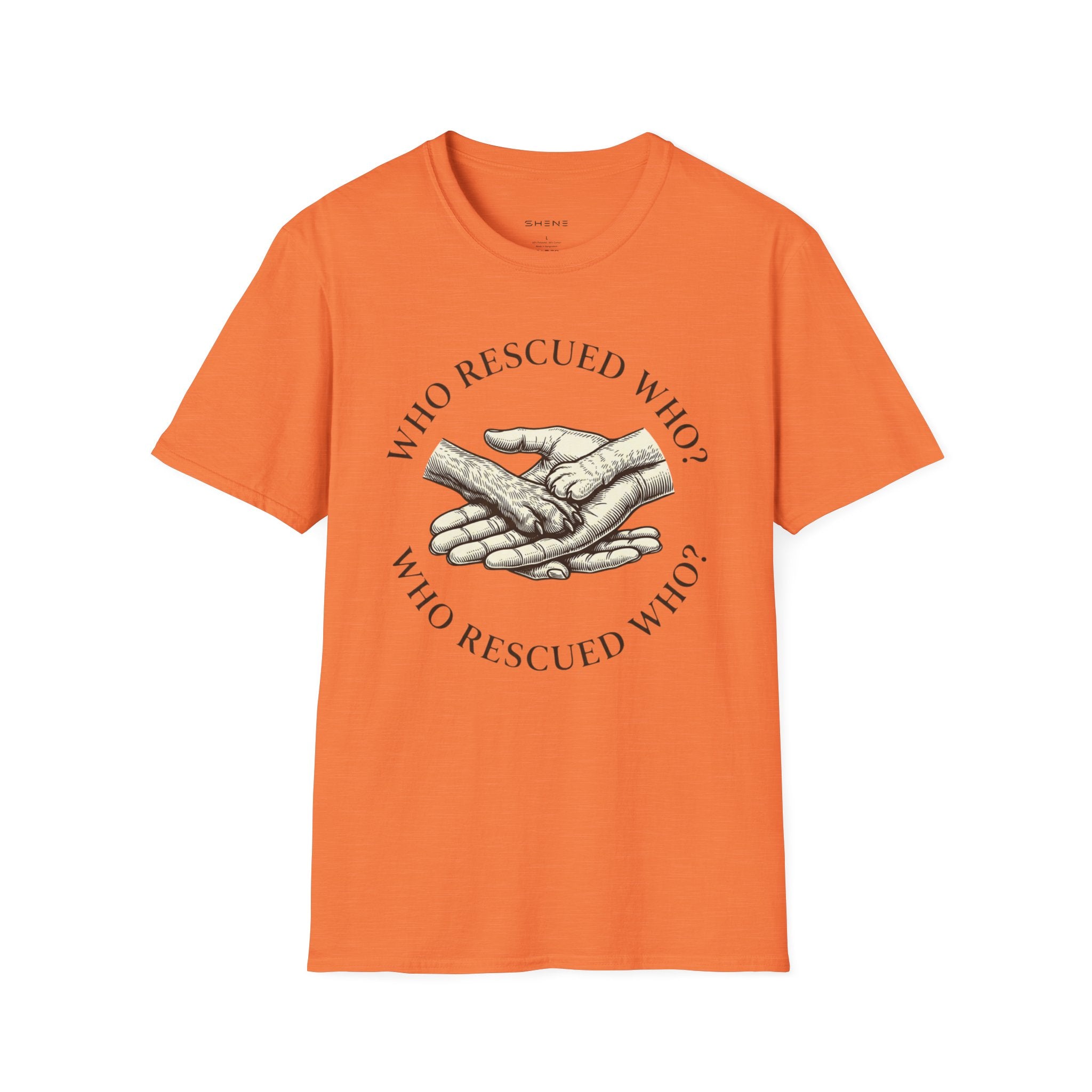 Copy of Copy of Unisex Softstyle Who Rescued Who T-Shirt