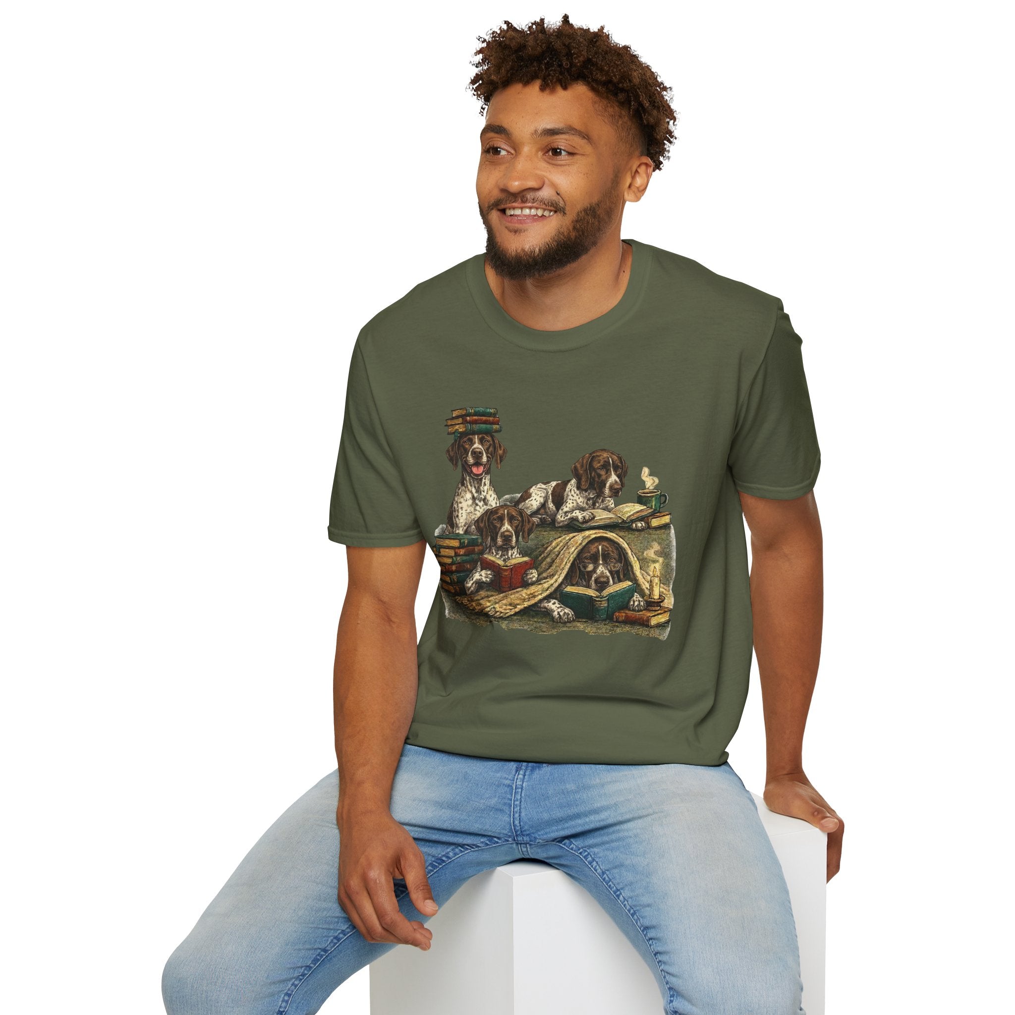 Copy of Copy of Copy of Copy of Unisex Softstyle r Pointer Library Four Dog T-Shirt