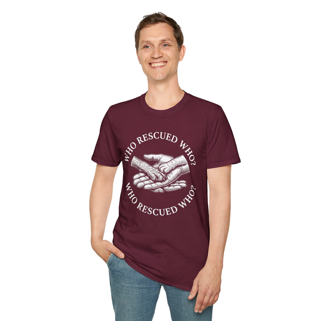 Copy of Copy of Unisex Softstyle Who Rescued Who T-Shirt