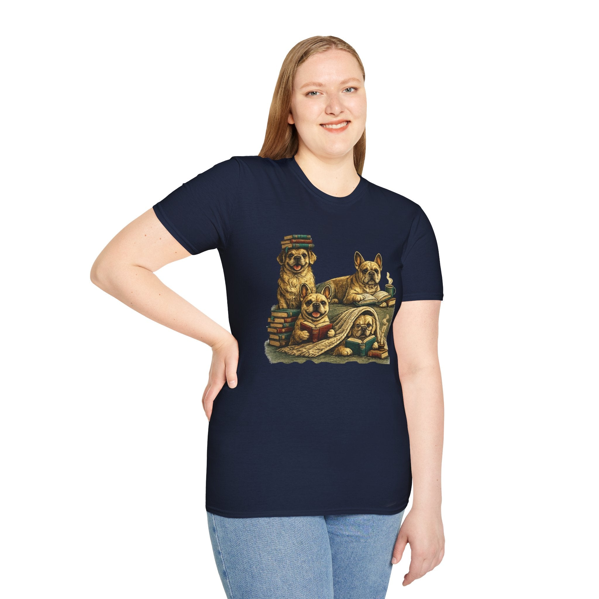Copy of Unisex Softstyle French Dog Library T-Shirt