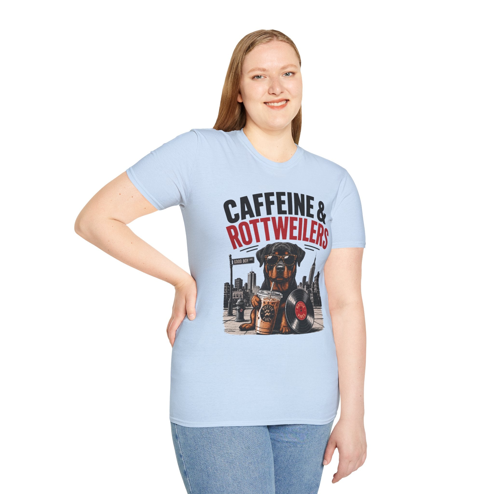 Unisex Softstyle Rottweiler Caffeine Fuel  T-Shirt
