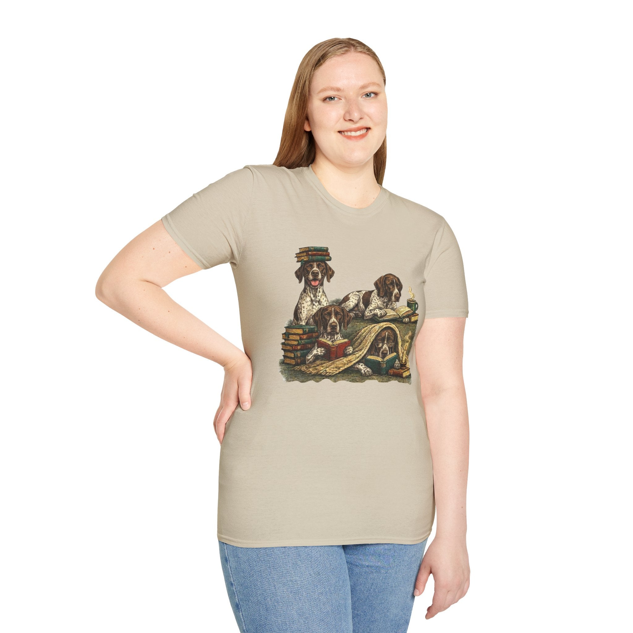 Copy of Copy of Copy of Copy of Unisex Softstyle r Pointer Library Four Dog T-Shirt