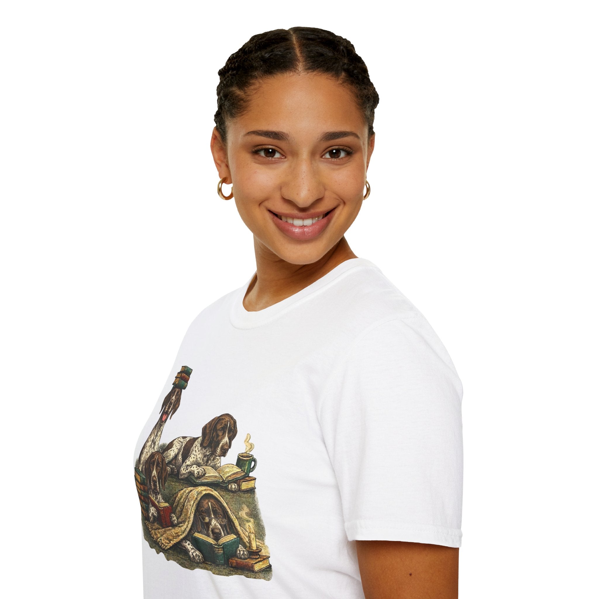 Copy of Copy of Copy of Copy of Unisex Softstyle r Pointer Library Four Dog T-Shirt