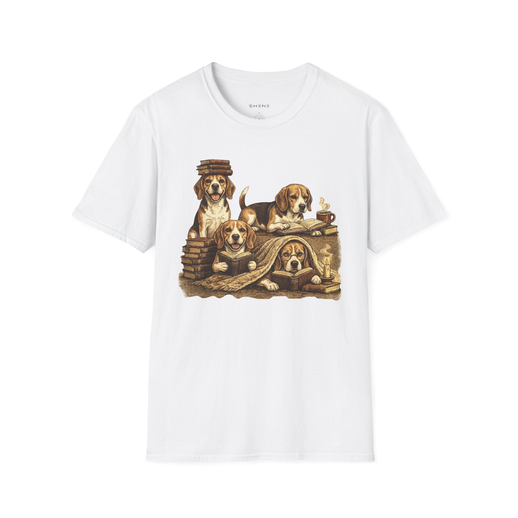 Copy of Copy of Copy of Copy of Unisex Softstyle Beegal Library Four Dog T-Shirt