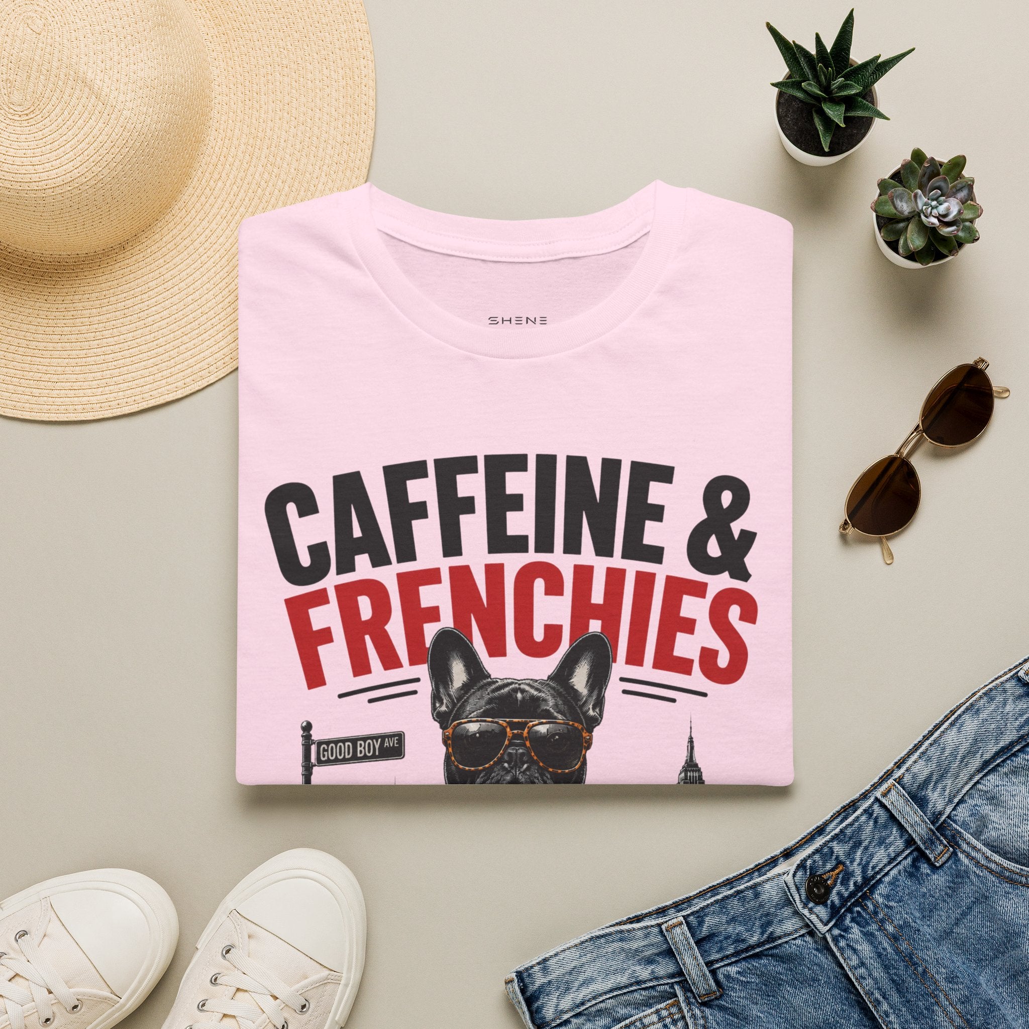 Unisex Softstyle French Bulldog Caffeine Fuel T-Shirt
