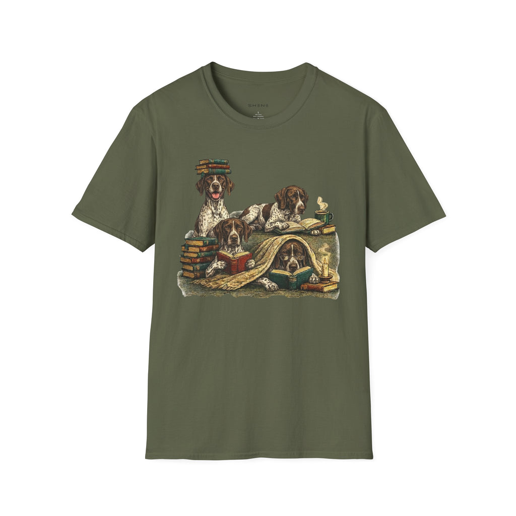 Copy of Copy of Copy of Copy of Unisex Softstyle r Pointer Library Four Dog T-Shirt