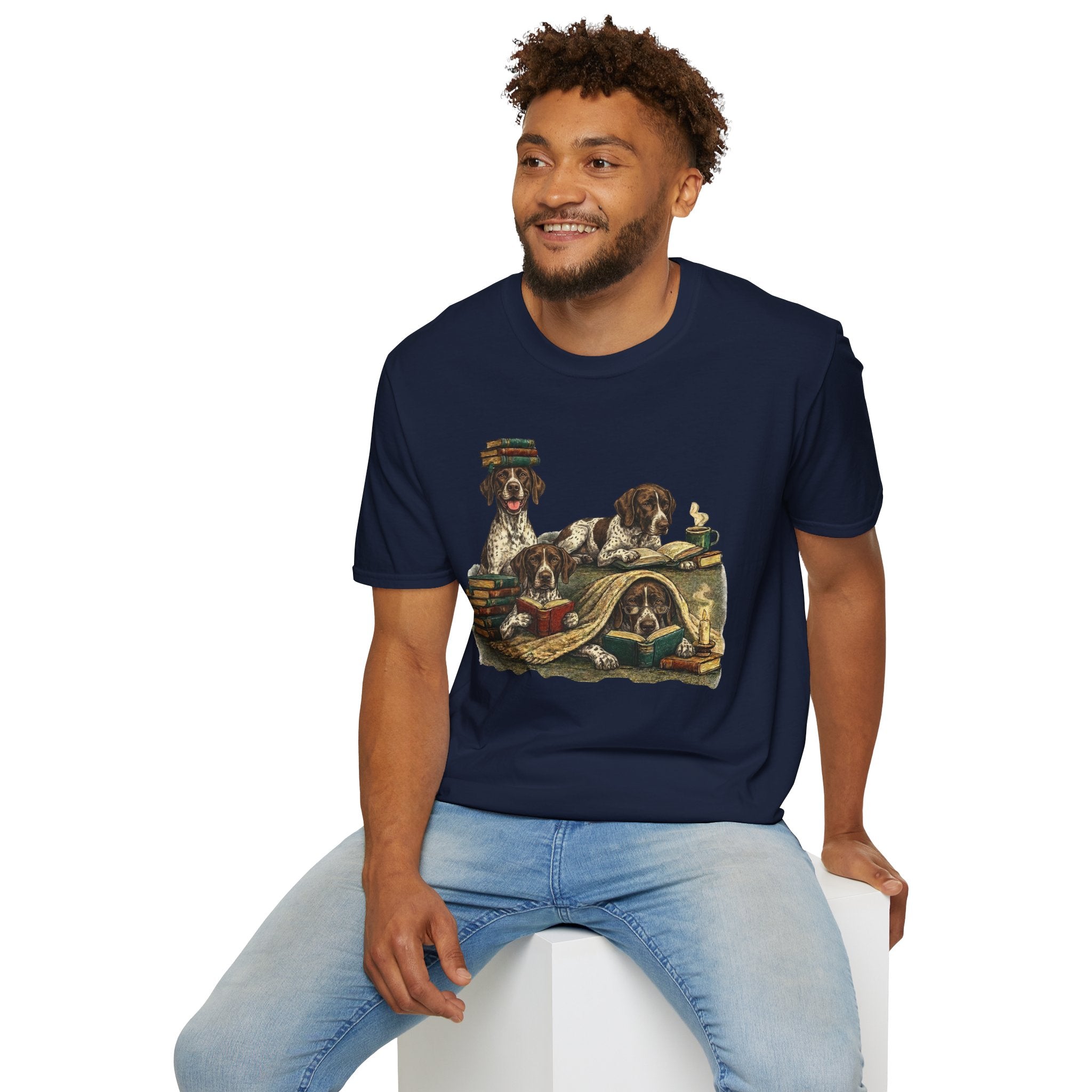 Copy of Copy of Copy of Copy of Unisex Softstyle r Pointer Library Four Dog T-Shirt