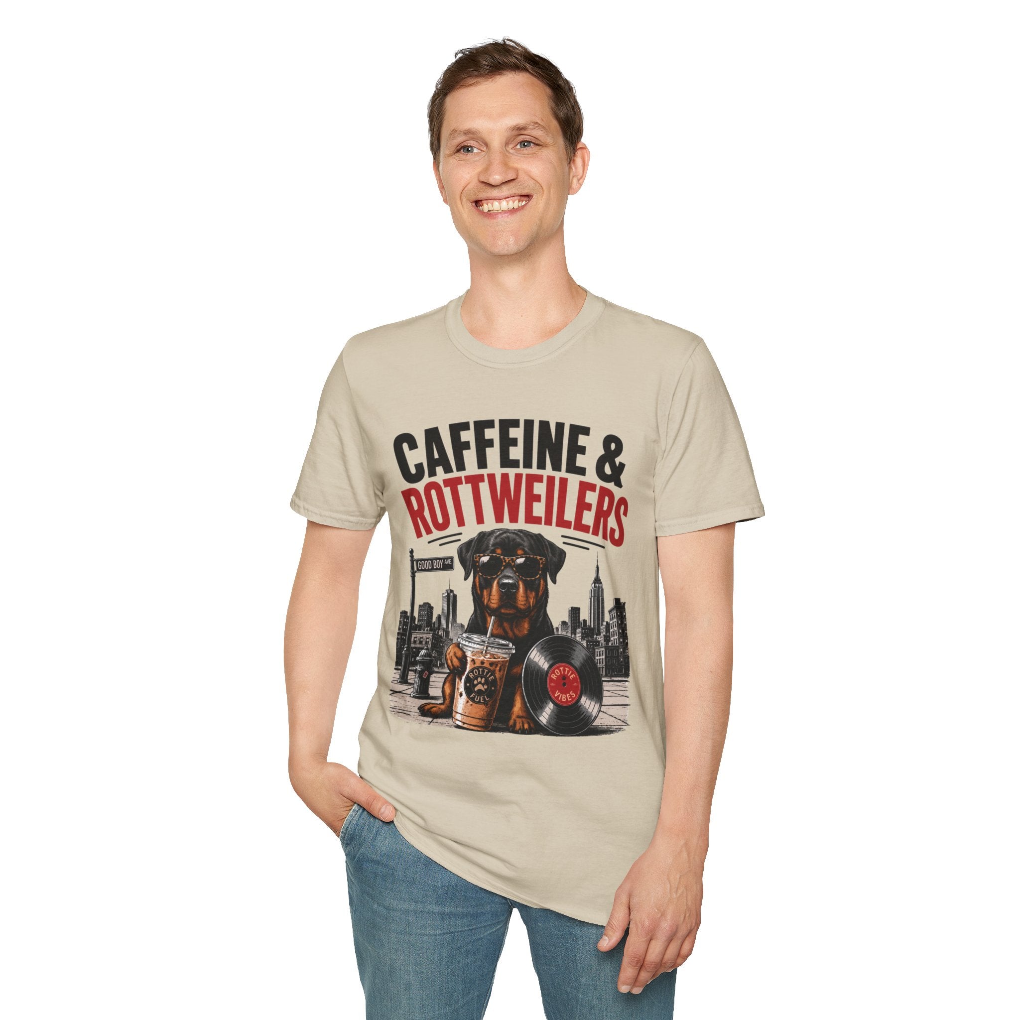 Unisex Softstyle Rottweiler Caffeine Fuel  T-Shirt