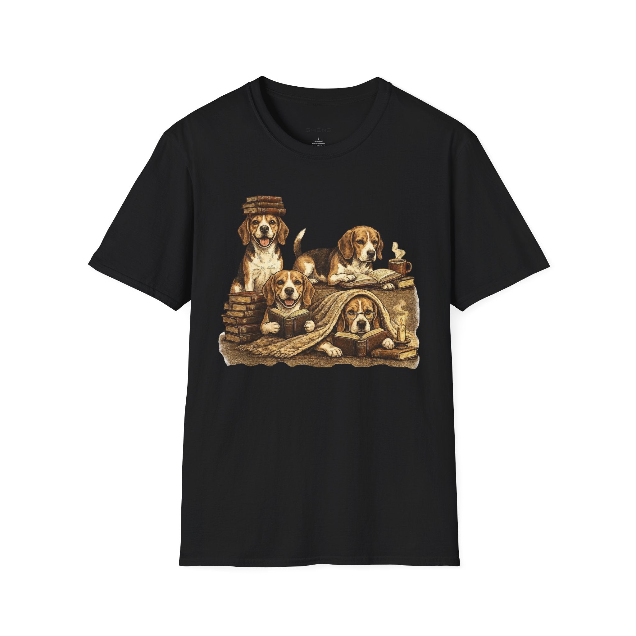 Copy of Copy of Copy of Copy of Unisex Softstyle Beegal Library Four Dog T-Shirt