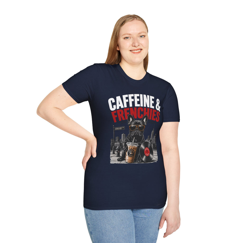 Unisex Softstyle French Bulldog Caffeine Fuel T-Shirt