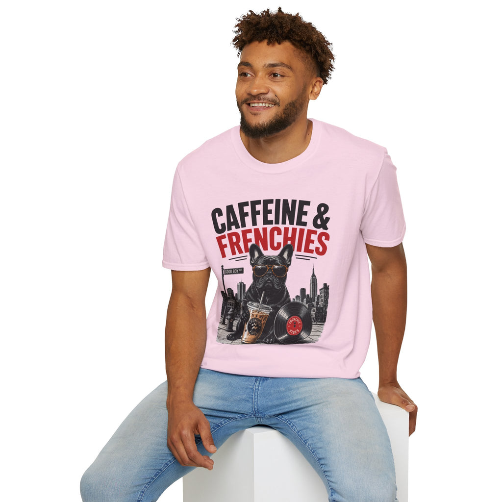 Unisex Softstyle French Bulldog Caffeine Fuel T-Shirt