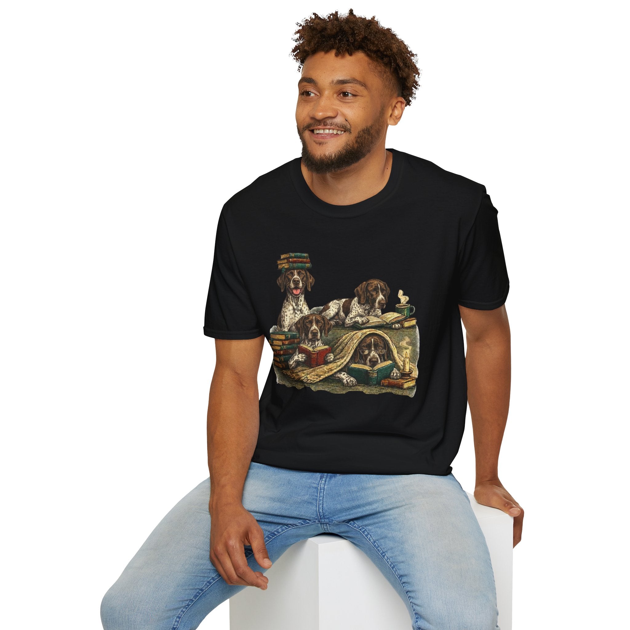 Copy of Copy of Copy of Copy of Unisex Softstyle r Pointer Library Four Dog T-Shirt