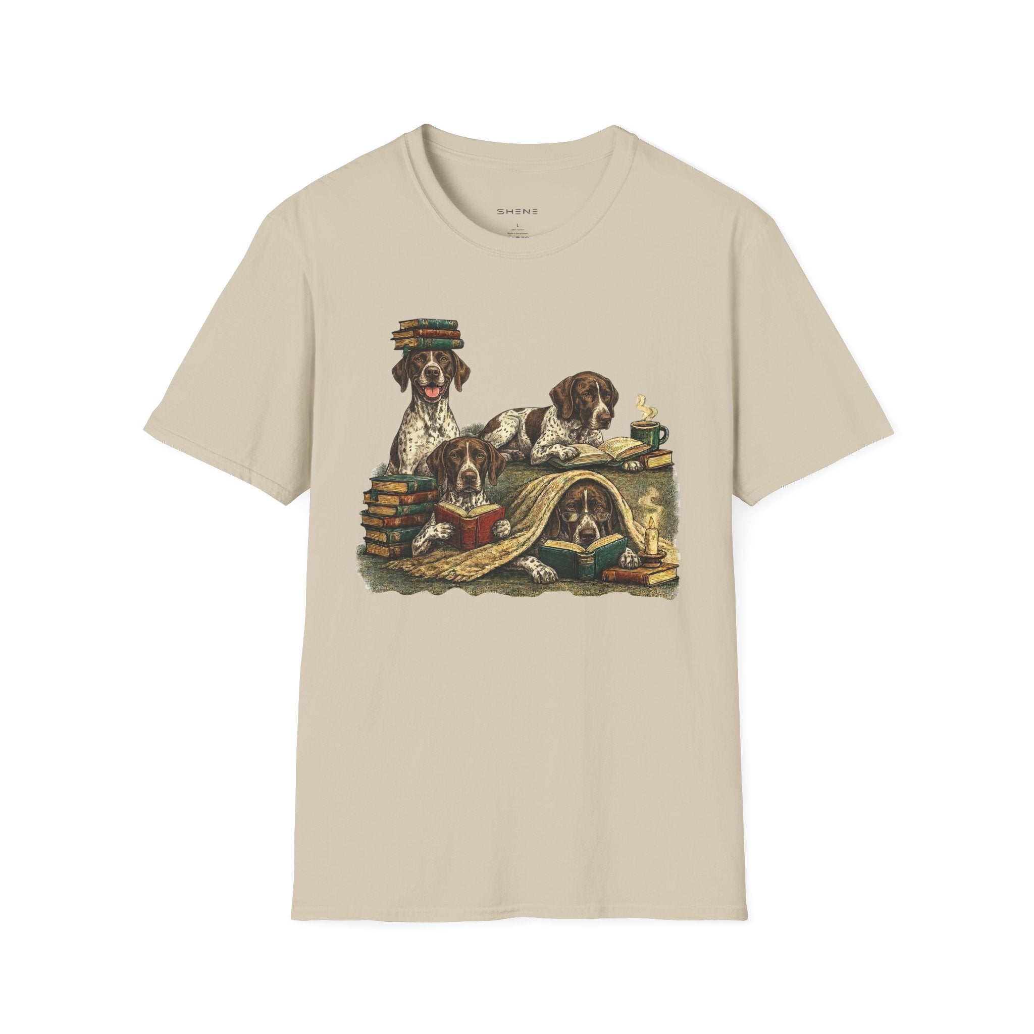 Copy of Copy of Copy of Copy of Unisex Softstyle r Pointer Library Four Dog T-Shirt