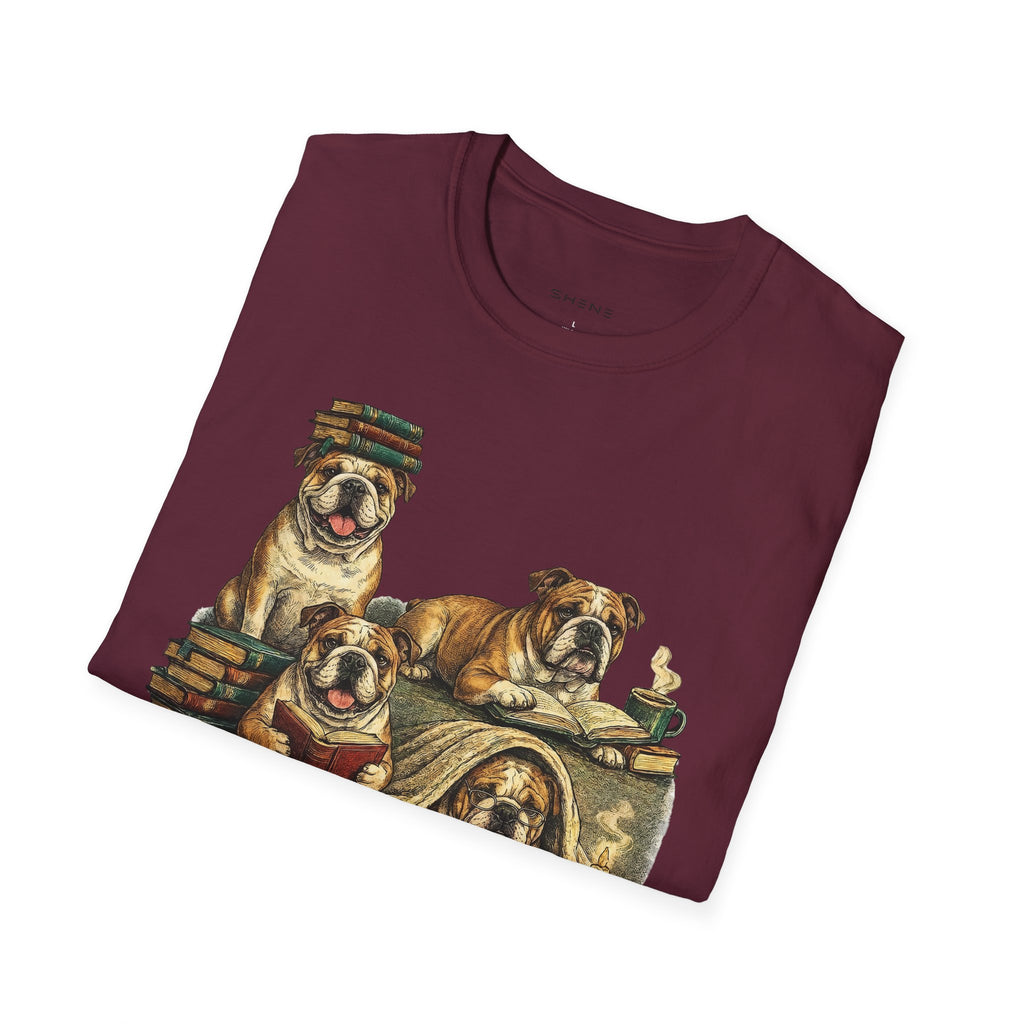 Copy of Copy of Copy of Unisex Softstyle Frenchi Library Four Dog T-Shirt