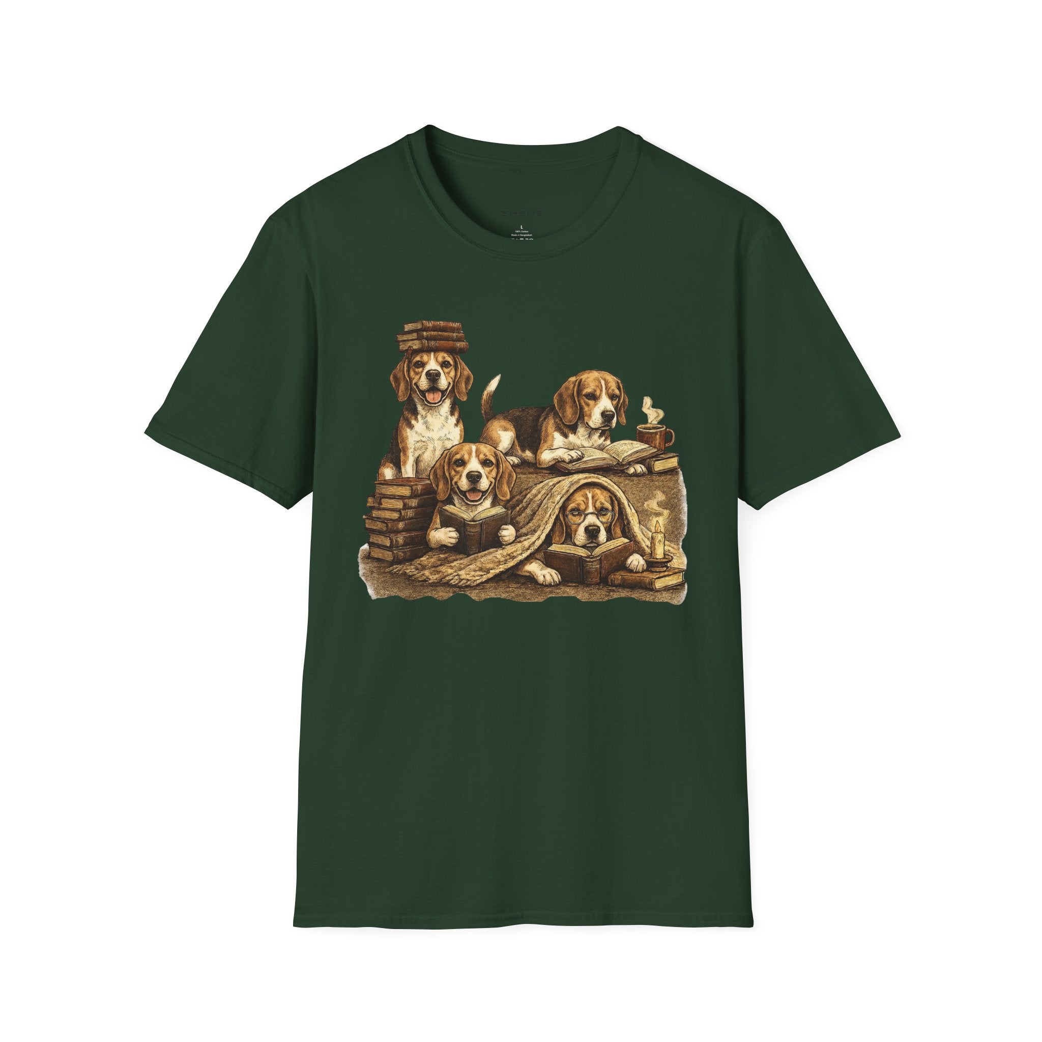 Copy of Copy of Copy of Copy of Unisex Softstyle Beegal Library Four Dog T-Shirt