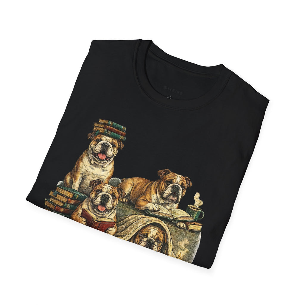Copy of Copy of Copy of Unisex Softstyle Frenchi Library Four Dog T-Shirt