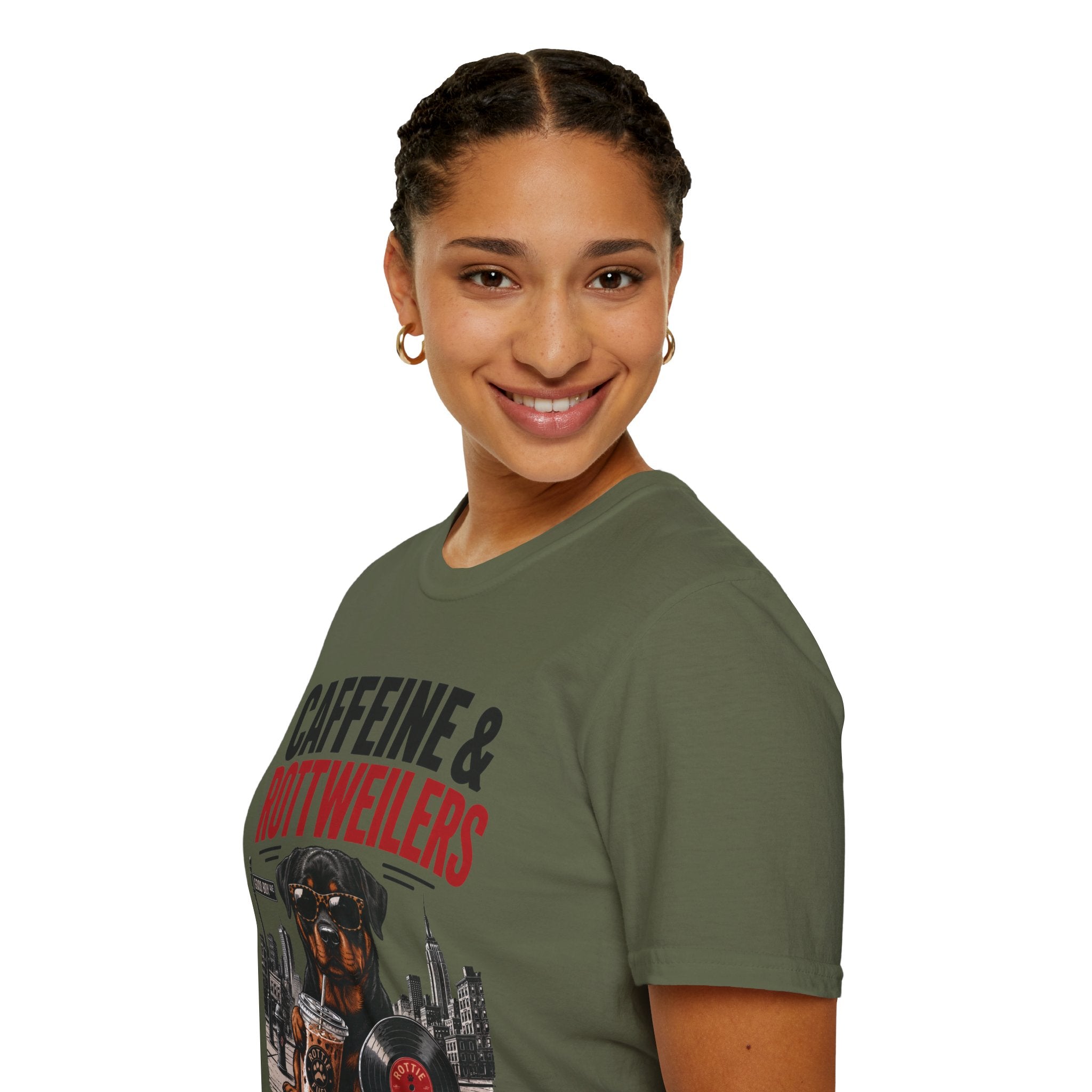 Unisex Softstyle Rottweiler Caffeine Fuel  T-Shirt