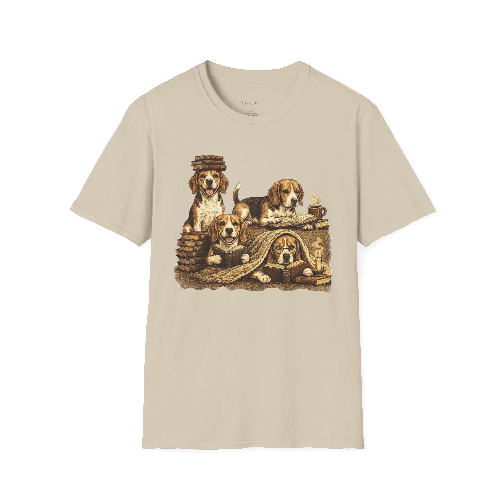 Copy of Copy of Copy of Copy of Unisex Softstyle Beegal Library Four Dog T-Shirt