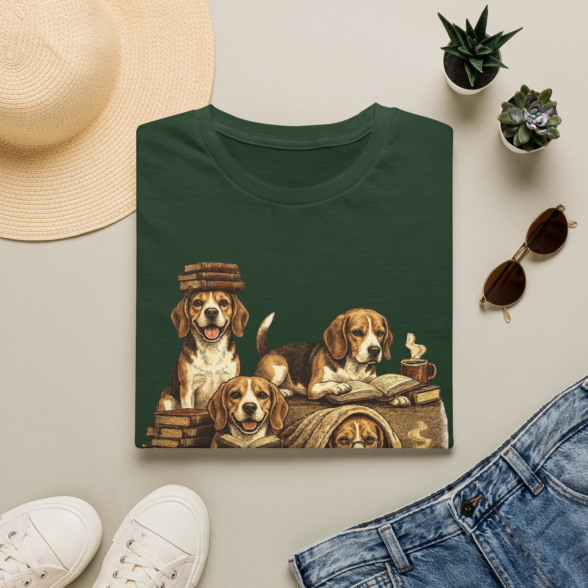 Copy of Copy of Copy of Copy of Unisex Softstyle Beegal Library Four Dog T-Shirt