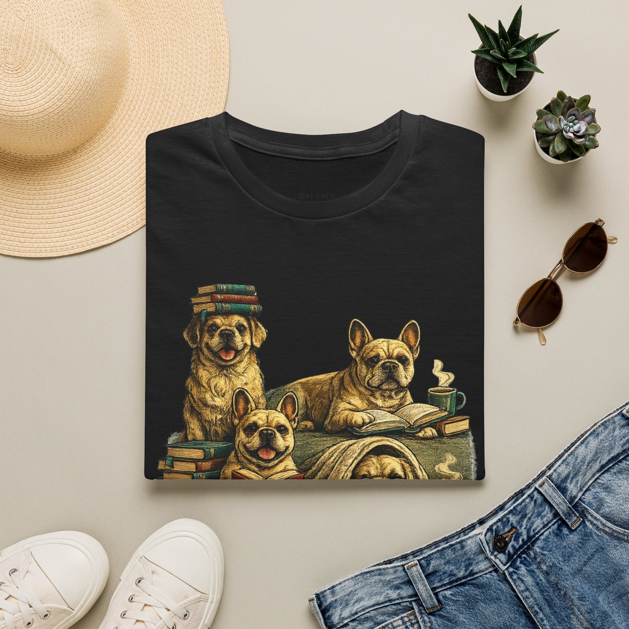 Copy of Unisex Softstyle French Dog Library T-Shirt