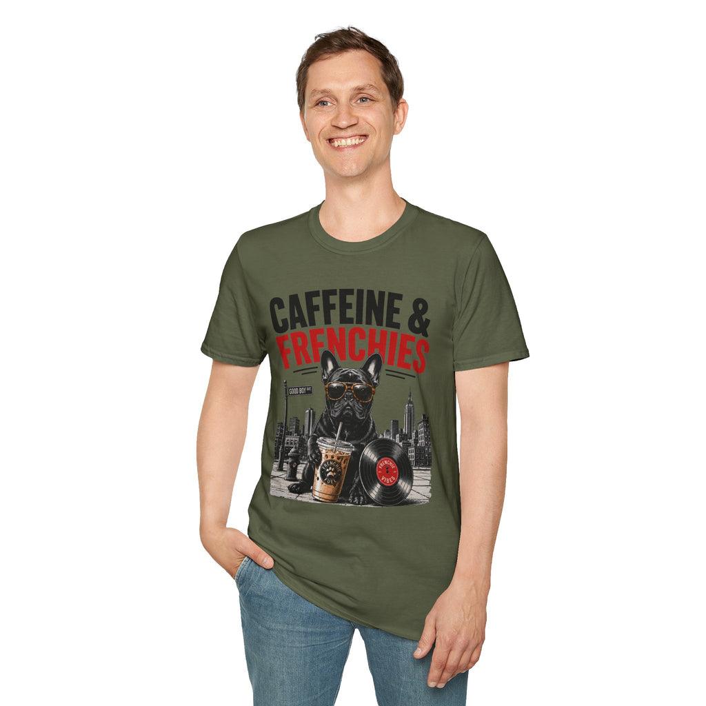 Unisex Softstyle French Bulldog Caffeine Fuel T-Shirt